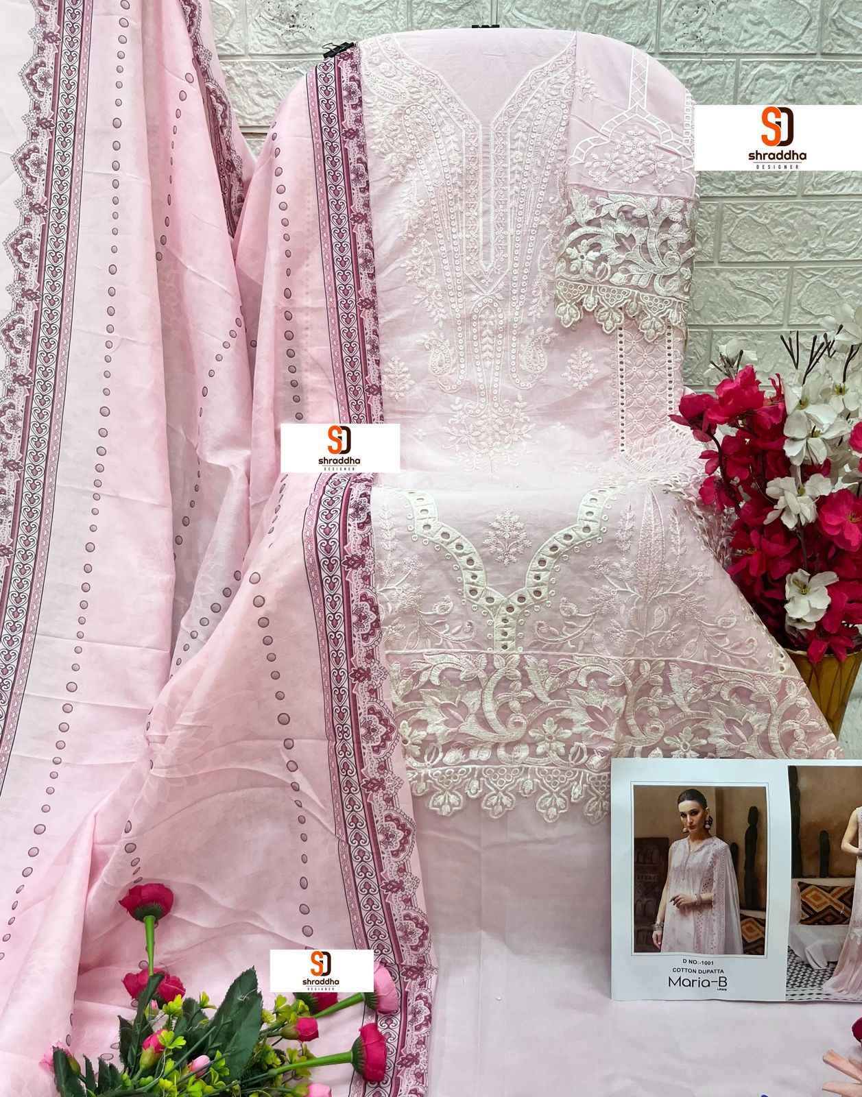 SHRADDHA DESIGNER MARIA B LAWN PURE COTTON PAKISTANI SUIT WHOLESALE 