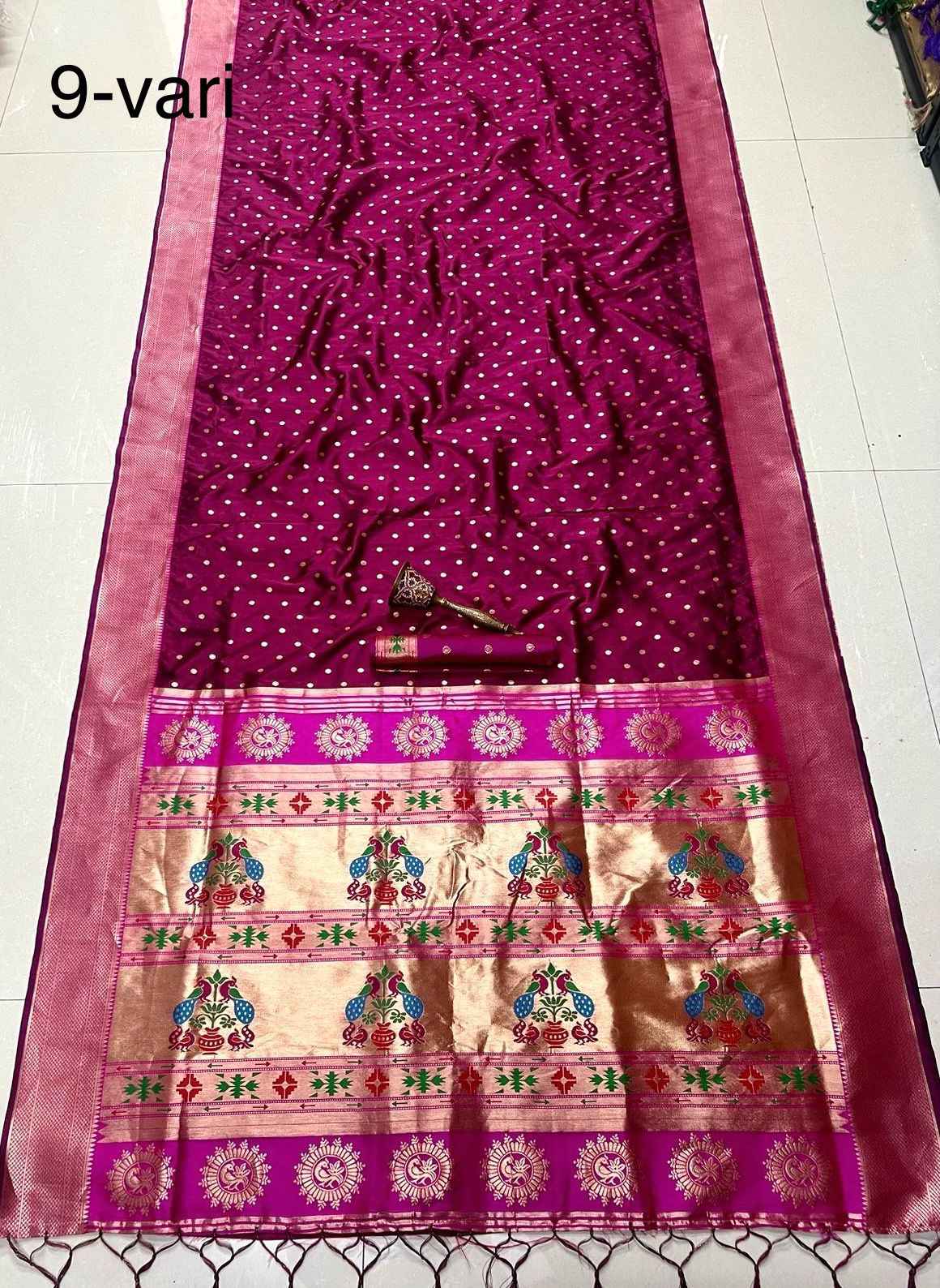 9 YARD PURE SOFT KANCHIVRAM PETHANI SILK PURE ZARI DESIGN SAREE AT WHOLESALE PRICE