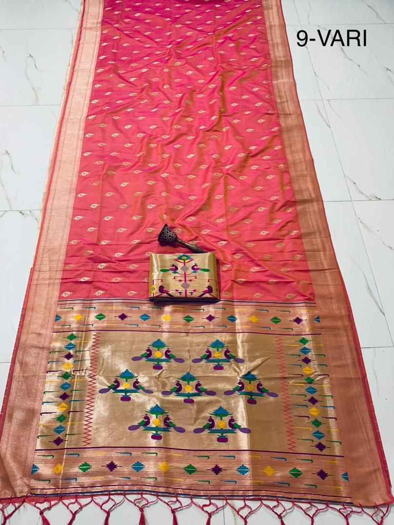 9 YARD PURE SOFT KANCHIVRAM PETHANI SILK PURE ZARI SAREE AT WHOLESALE PRICE