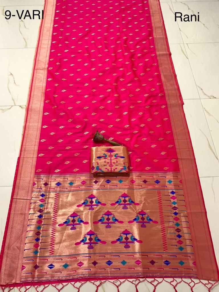 9 YARD PURE SOFT KANCHIVRAM PETHANI SILK PURE ZARI SAREE AT WHOLESALE PRICE