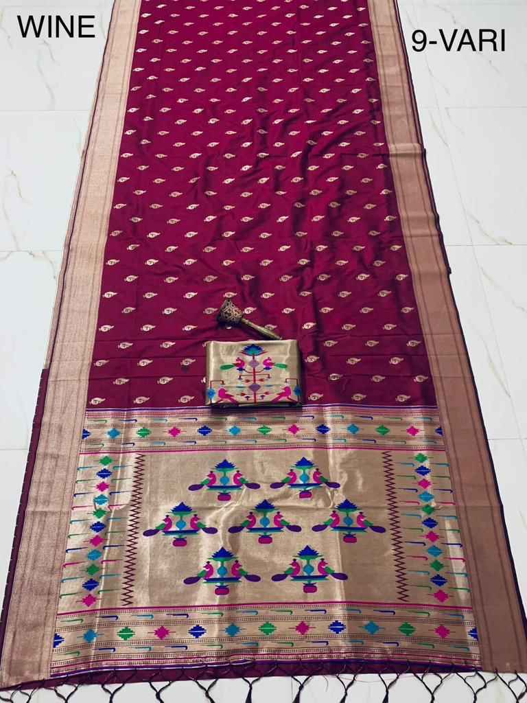 9 YARD PURE SOFT KANCHIVRAM PETHANI SILK PURE ZARI SAREE AT WHOLESALE PRICE