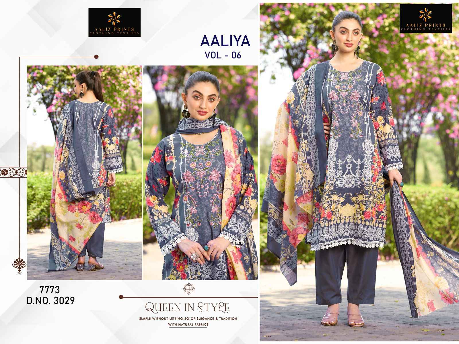 AALIZ AALIYA VOL 6 COTTON‎‎ DIGITAL‎‎‎ PRINT‎‎‎‎‎ED EMBROIDERY COLLECTION DRESS MATERIAL AT WHOLESALE PRICE