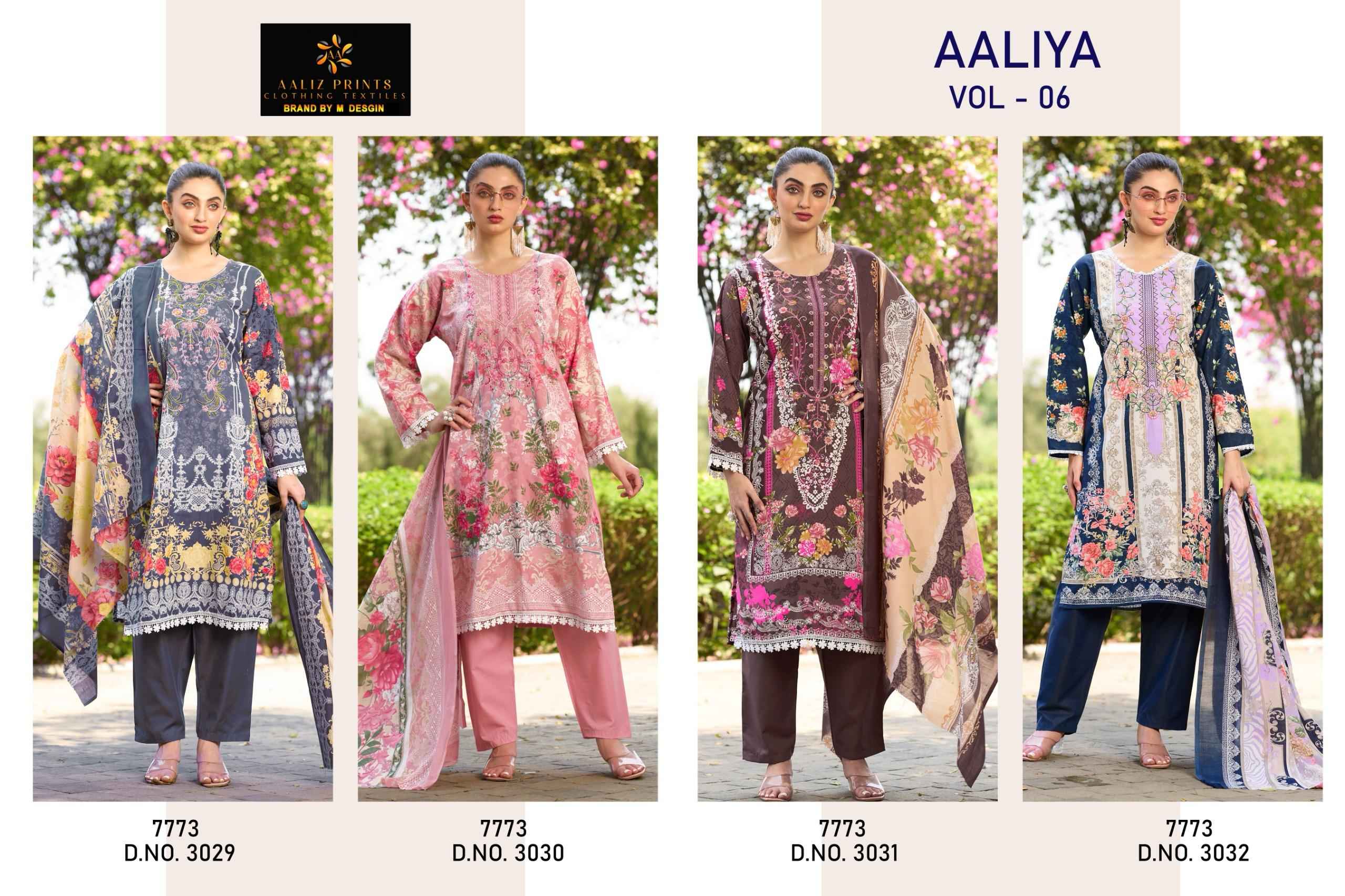 AALIZ AALIYA VOL 6 COTTON‎‎ DIGITAL‎‎‎ PRINT‎‎‎‎‎ED EMBROIDERY COLLECTION DRESS MATERIAL AT WHOLESALE PRICE