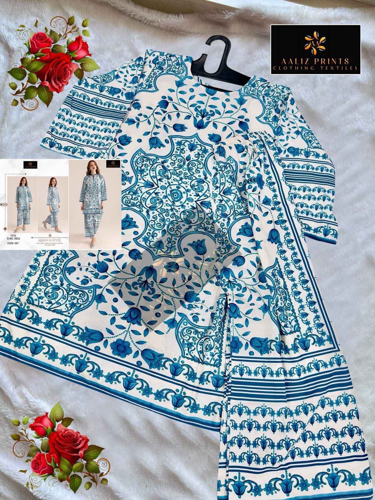 AALIZ PRINTS LAWN FABRIC TOP AND PLAZO CORD SET AT WHOLESALE PRICE