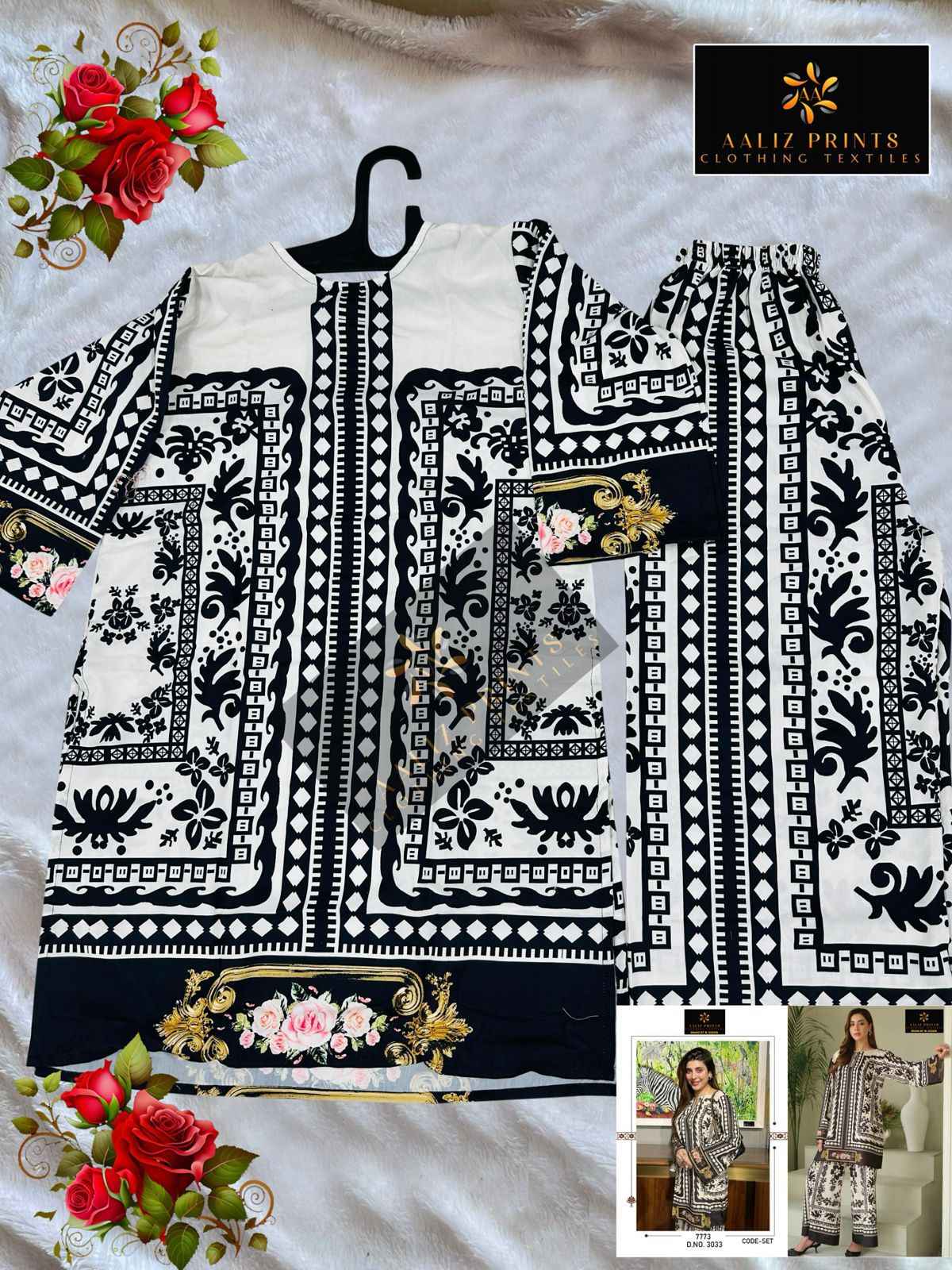 AALIZ PRINTS LAWN FABRIC TOP AND PLAZO CORD SET AT WHOLESALE PRICE