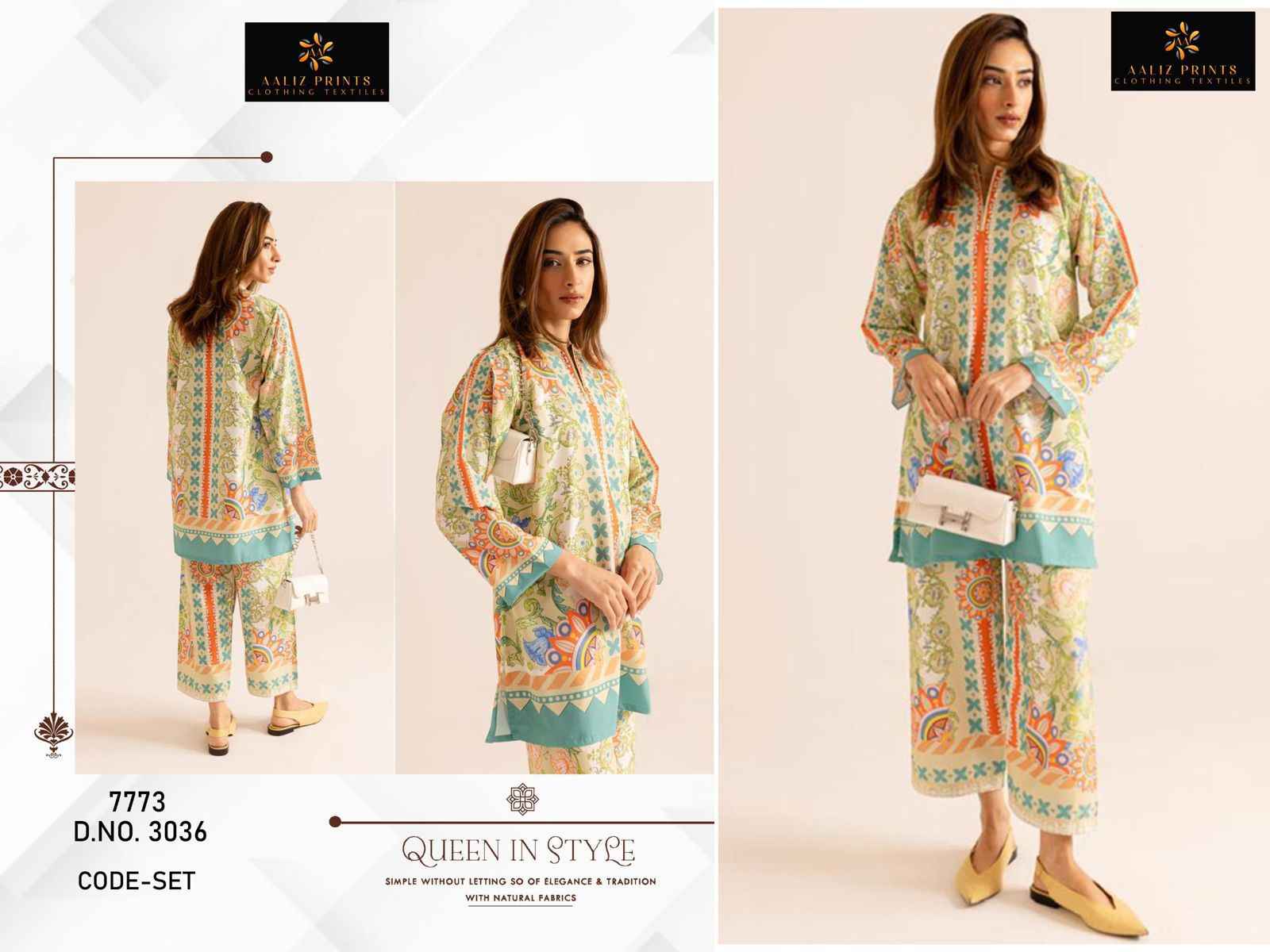 AALIZ PRINTS LAWN FABRIC TOP AND PLAZO CORD SET AT WHOLESALE PRICE