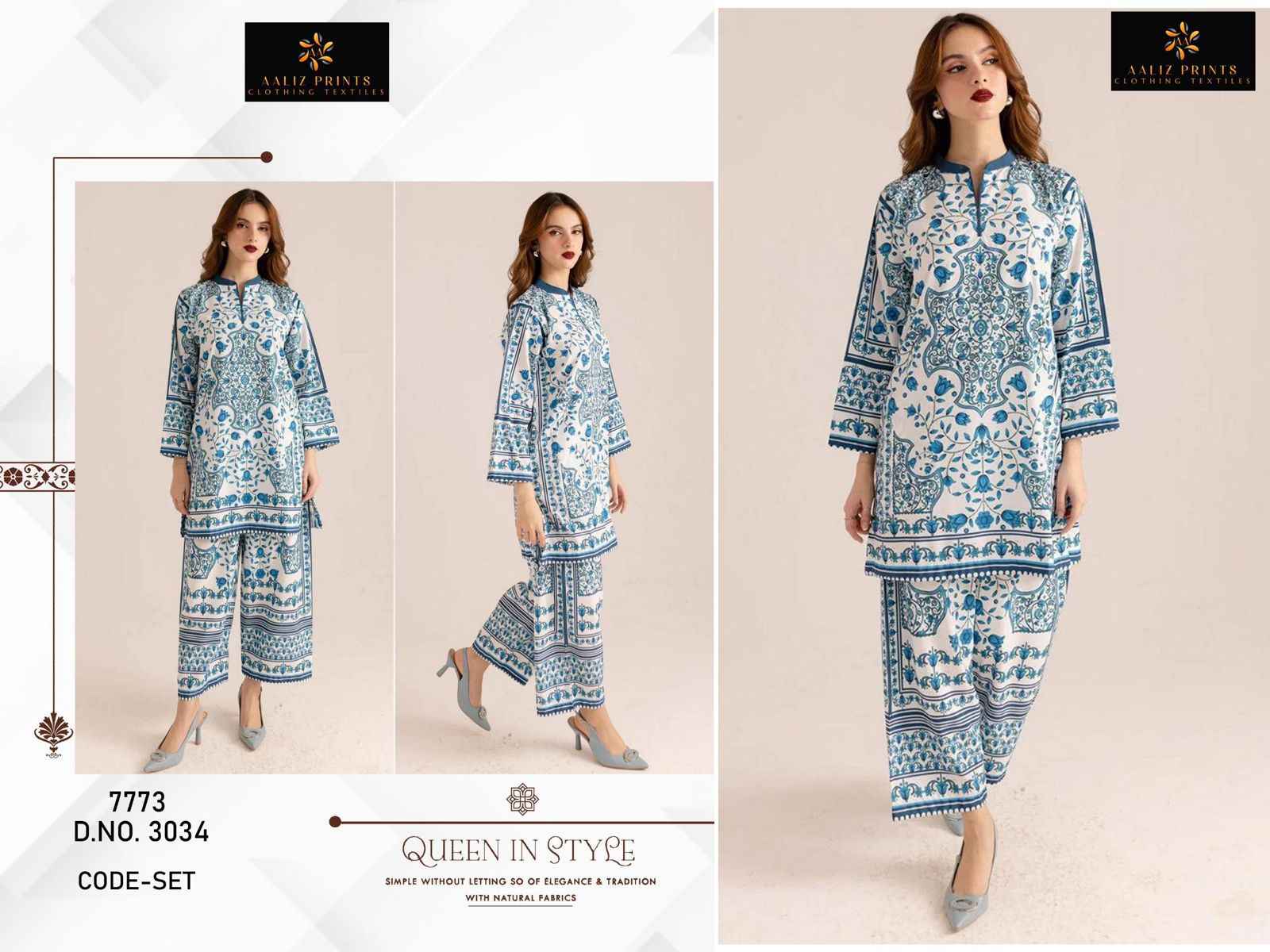 AALIZ PRINTS LAWN FABRIC TOP AND PLAZO CORD SET AT WHOLESALE PRICE