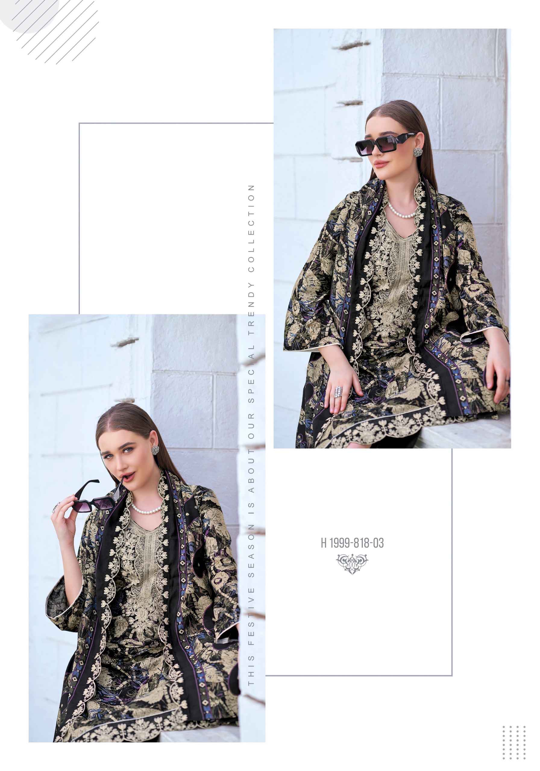 ALOK BLACK DIAMOND VOL-8 PURE REYON PRINTED WMBROIDERY DRESS MATERIAL AT WHOLESALE PRICE