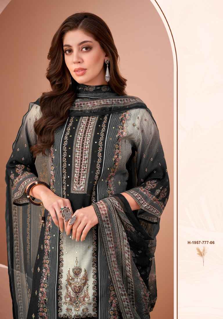 ALOK BLACK MIRROR PURE VISCOSE MASLIN PAKISTANI PRINTED DRESS MATERIAL AT WHOLESALE PRICE