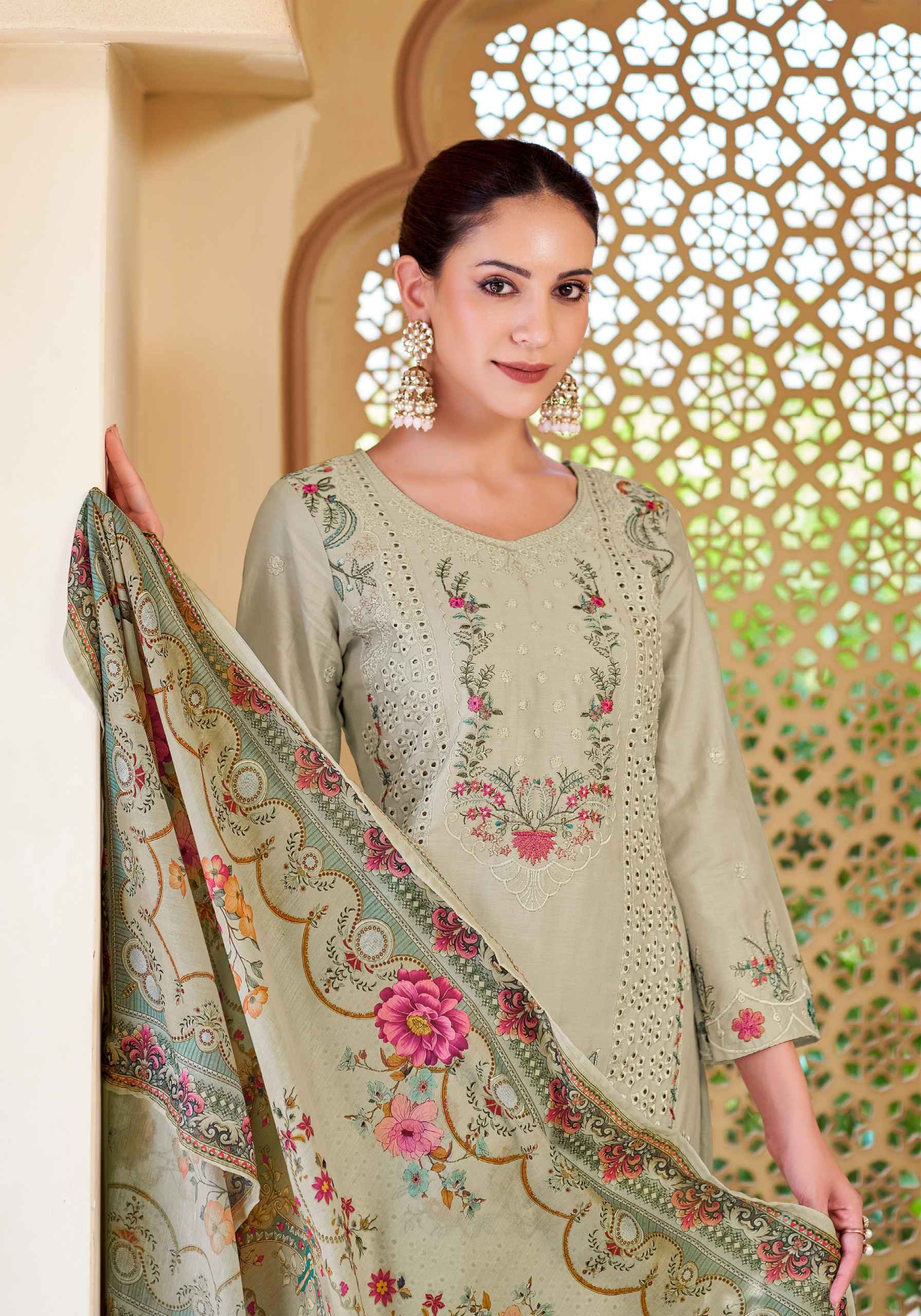 ALOK TABEER GOLD-3 PURE ZAM COTTON PAKISTANI EMBROIDERY DRESS MATERIAL AT WHOLESALE PRICE