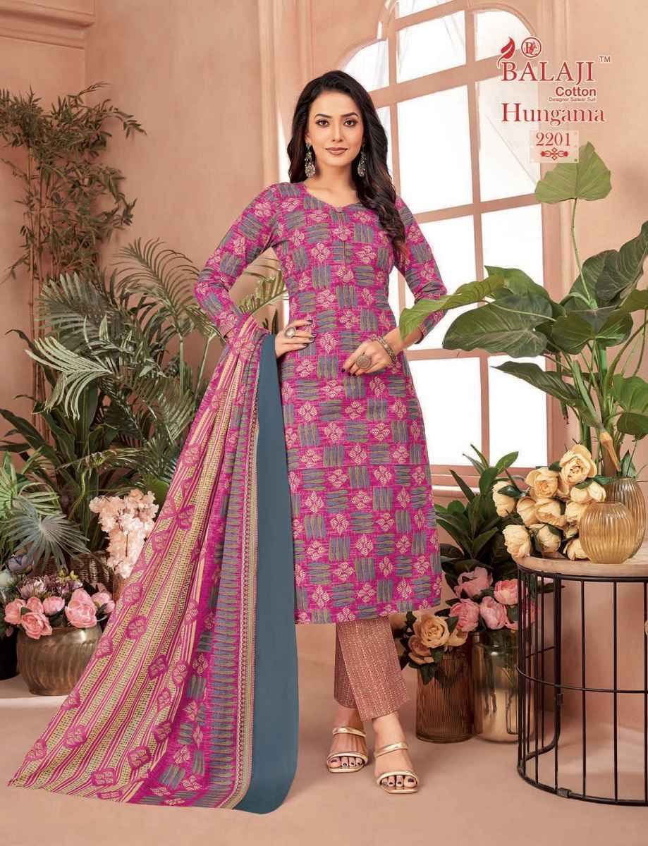 BALAJI HUNGAMA VOL-22 COTTON PRINTED DRESS MATERIAL AT WHOLESALE PRICE