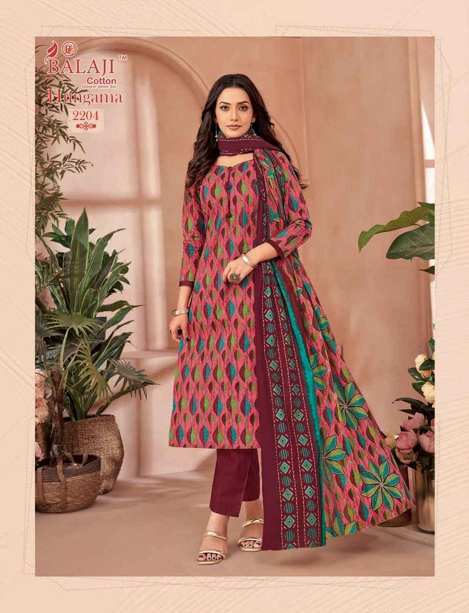 BALAJI HUNGAMA VOL-22 COTTON PRINTED DRESS MATERIAL AT WHOLESALE PRICE