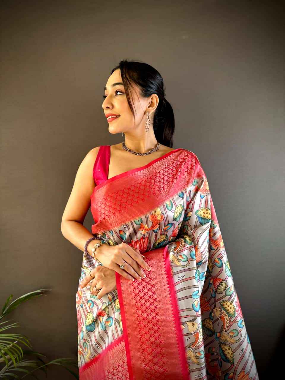 BANARASI PURE LICHI SILK FLORAL DIGITAL PRINT PAITHANI SAREE AT WHOLESALE PRICE