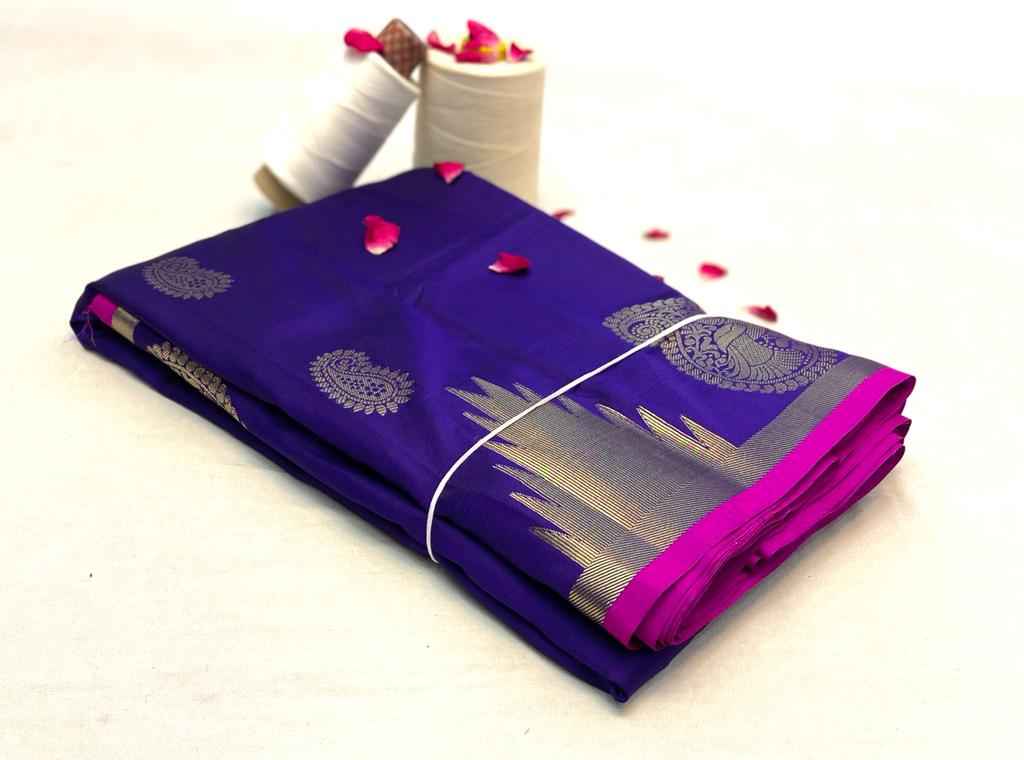 BANARASI SILK GOLD ZARI WEAVING WITH BIG BORDER SAREE AT WHOLESALE PRICE