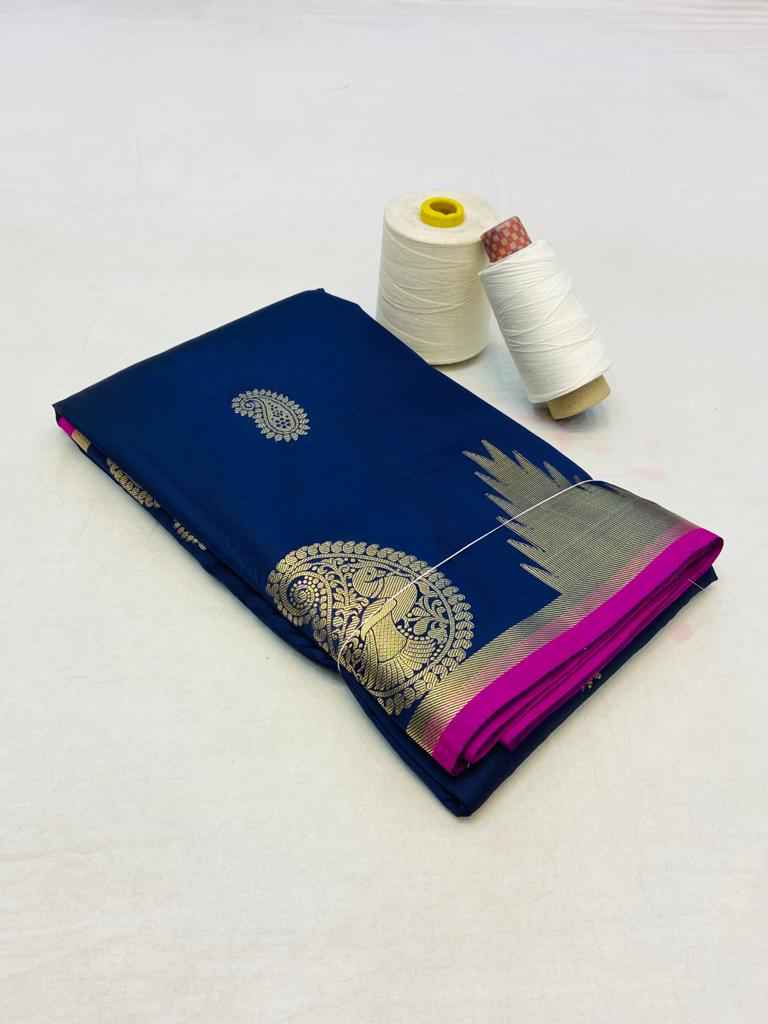BANARASI SILK GOLD ZARI WEAVING WITH BIG BORDER SAREE AT WHOLESALE PRICE