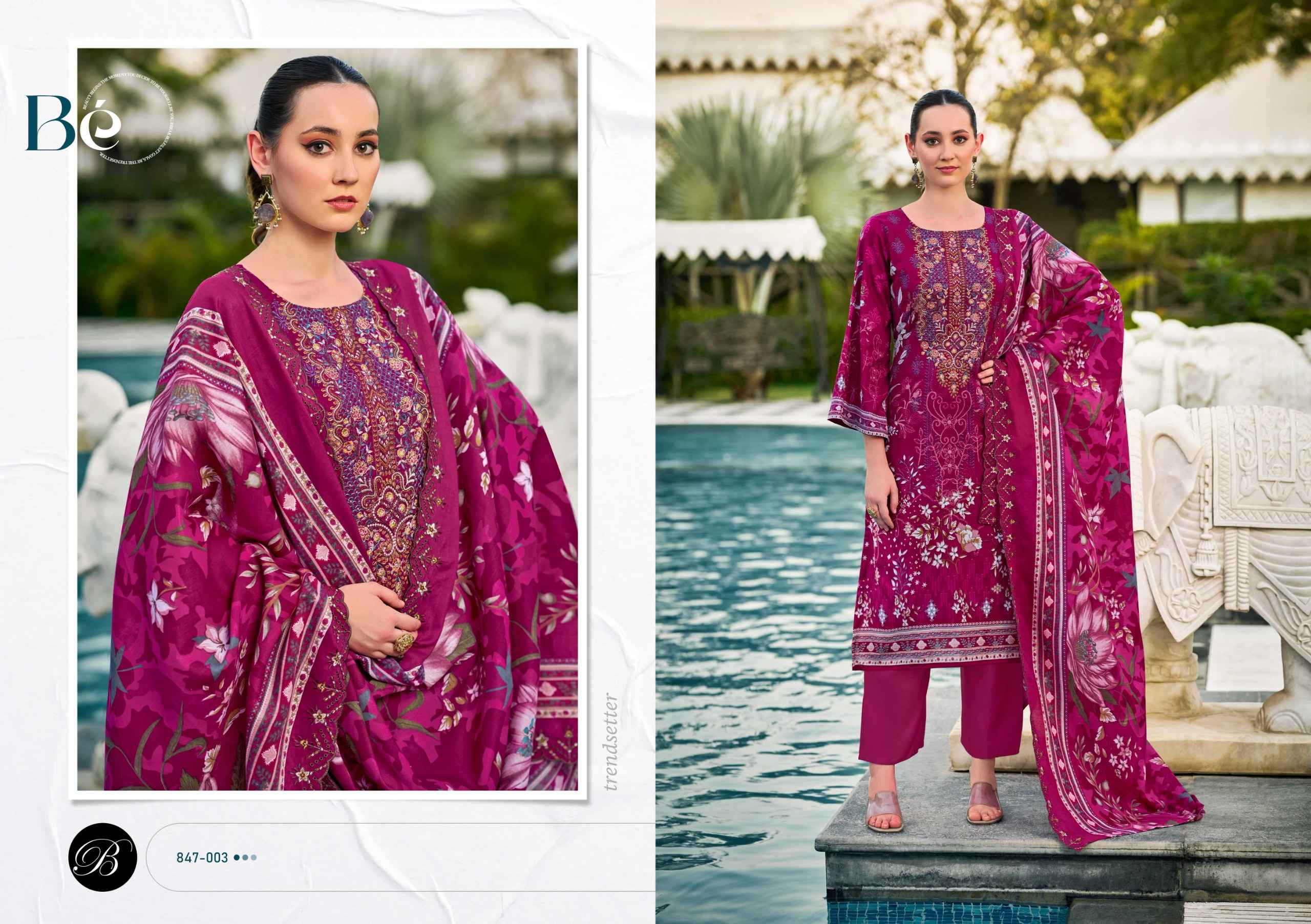 BELLIZA GUZARISH VOL 23 PURE COTTON DIGITAL PRINTS EMBROIDERY DRESS MATERIAL AT WHOLESALE PRICE