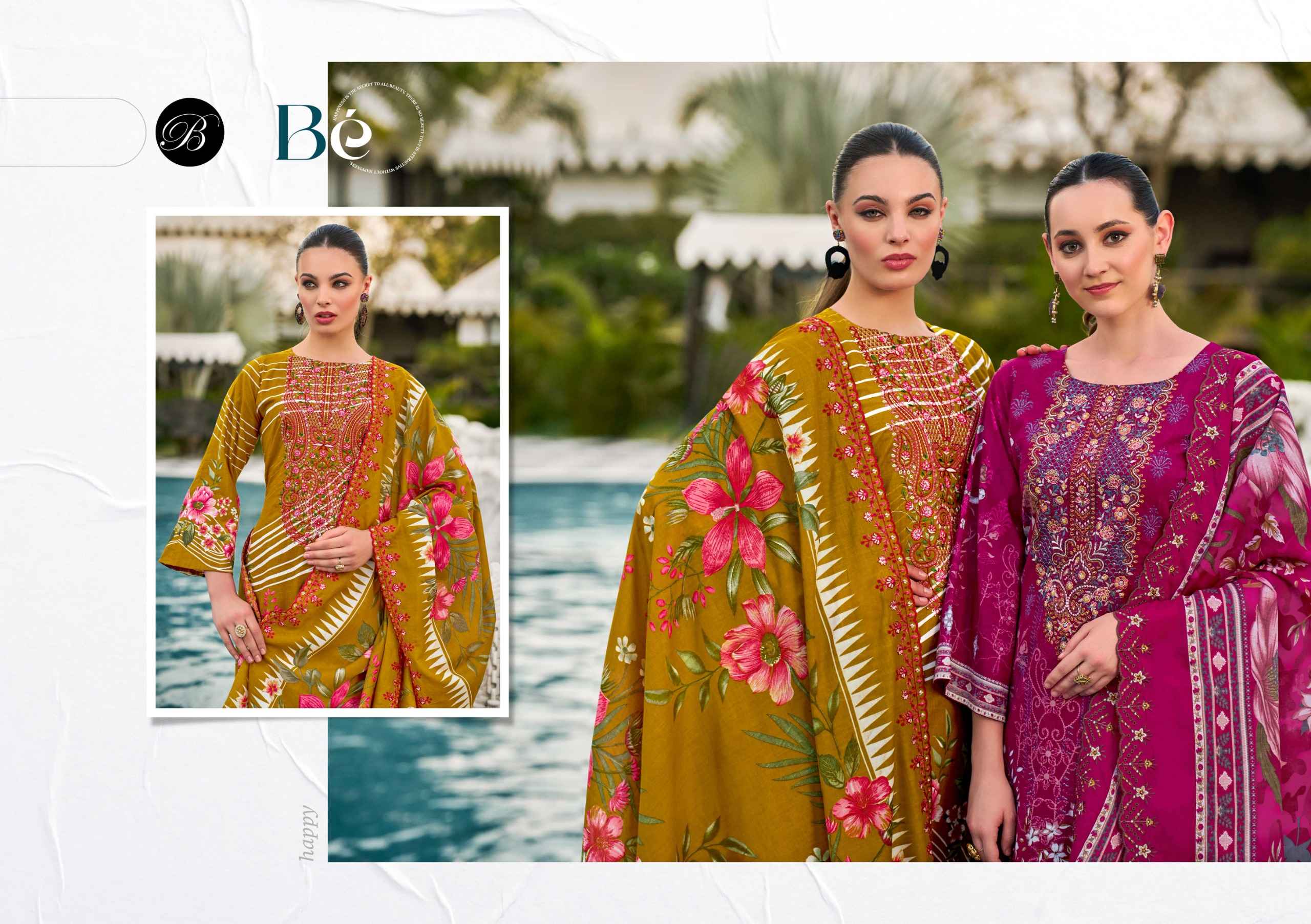 BELLIZA GUZARISH VOL 23 PURE COTTON DIGITAL PRINTS EMBROIDERY DRESS MATERIAL AT WHOLESALE PRICE