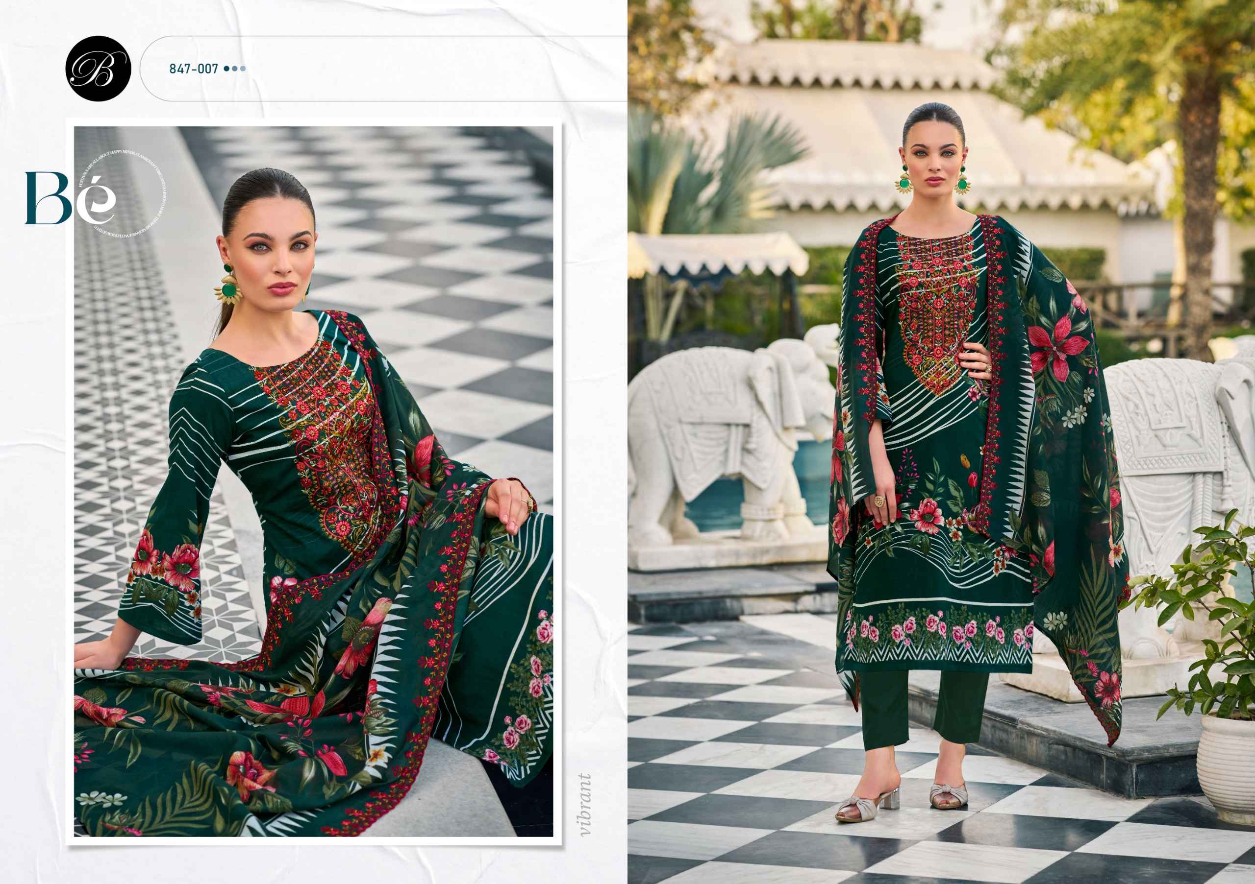 BELLIZA GUZARISH VOL 23 PURE COTTON DIGITAL PRINTS EMBROIDERY DRESS MATERIAL AT WHOLESALE PRICE