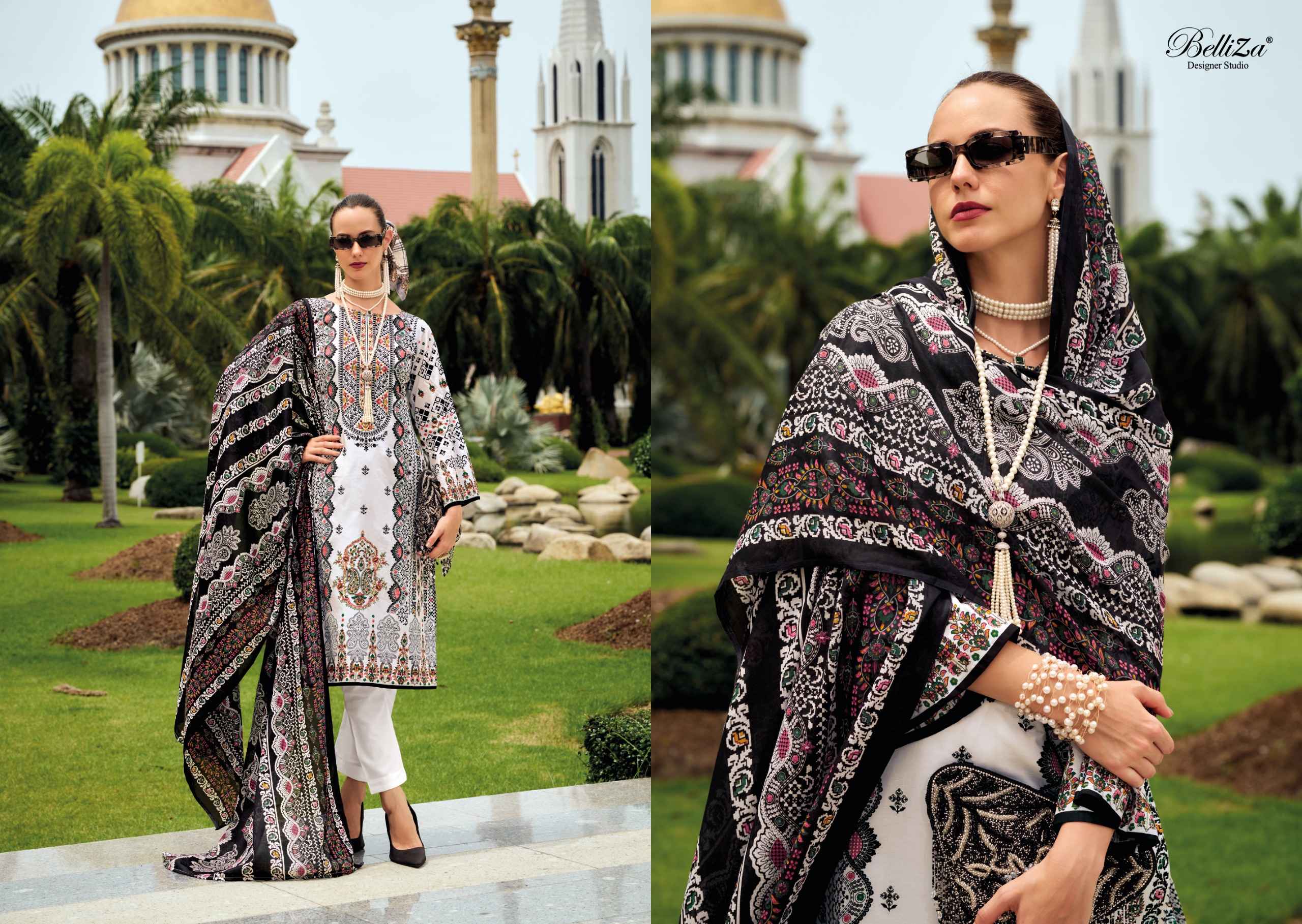 BELLIZA NAIRA VOL 108 PURE COTTON HEAVY SELF EMBROIDERY DRESS MATERIAL AT WHOLESALE PRICE