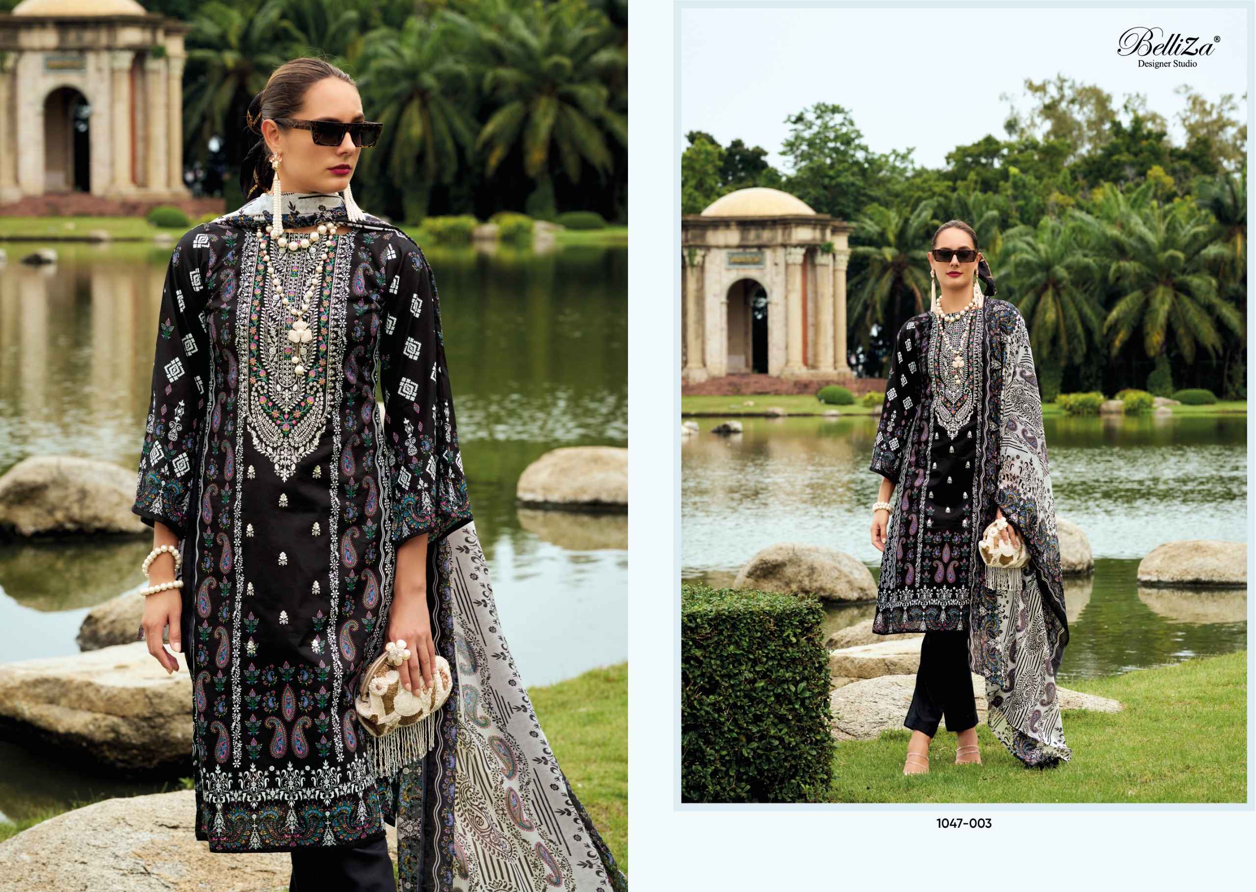 BELLIZA NAIRA VOL 108 PURE COTTON HEAVY SELF EMBROIDERY DRESS MATERIAL AT WHOLESALE PRICE