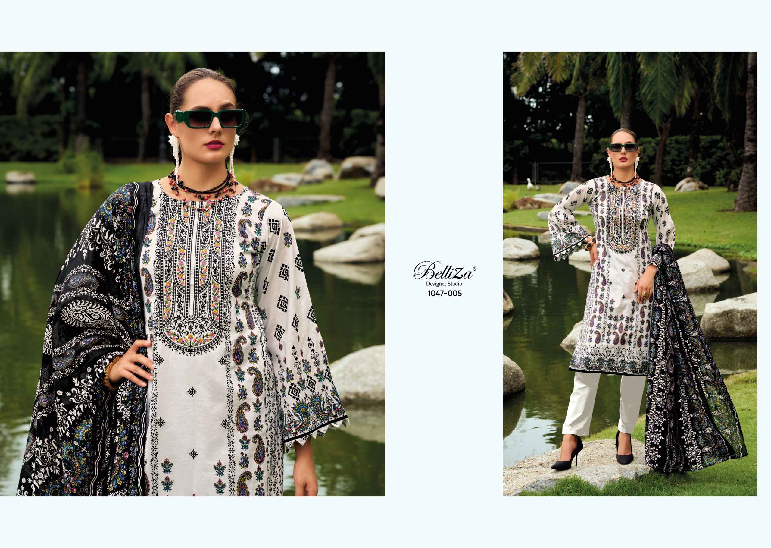 BELLIZA NAIRA VOL 108 PURE COTTON HEAVY SELF EMBROIDERY DRESS MATERIAL AT WHOLESALE PRICE