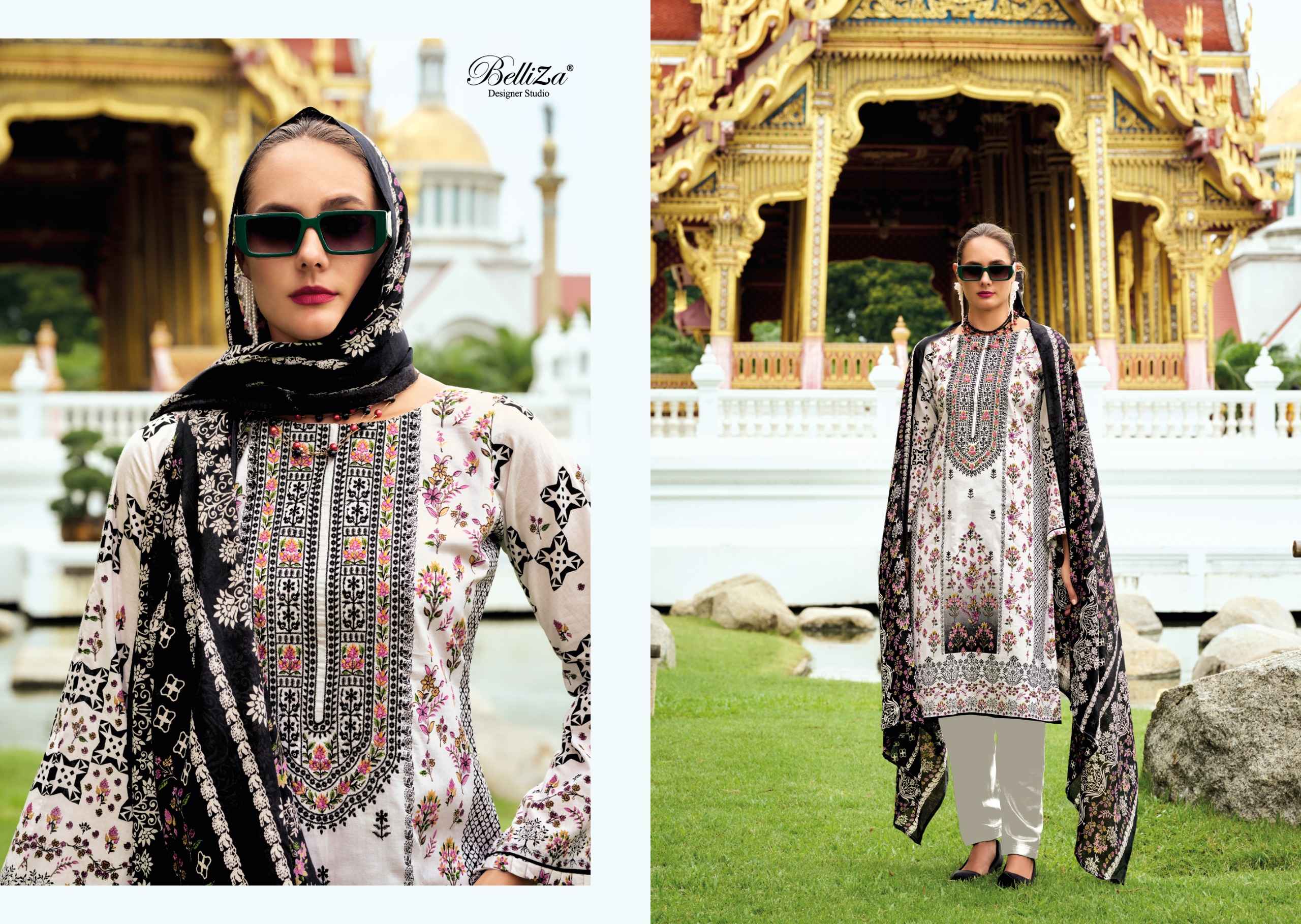 BELLIZA NAIRA VOL 108 PURE COTTON HEAVY SELF EMBROIDERY DRESS MATERIAL AT WHOLESALE PRICE
