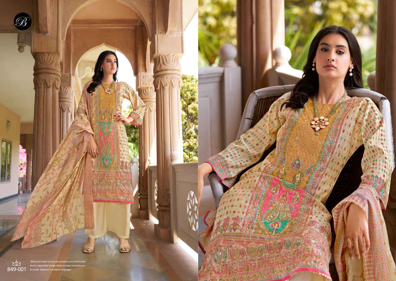 BELLIZA NUSRAT VOL 5 PURE MODAL VISCOSE MUSLIN DIGITAL PRINTED DRESS MATERIAL AT WHOLESALE PRICE