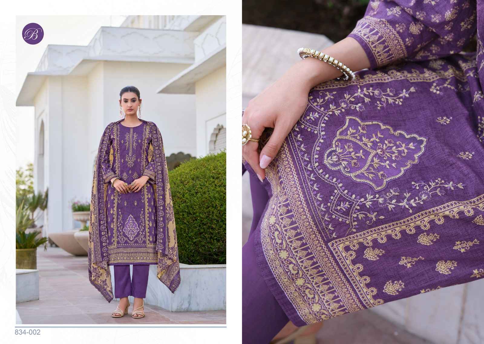 BELLIZA ZUBIYA VOL 3 PURE COTTON WITH HEAVY EMBROIDERY DRESS MATERIAL AT WHOLESALE PRICE