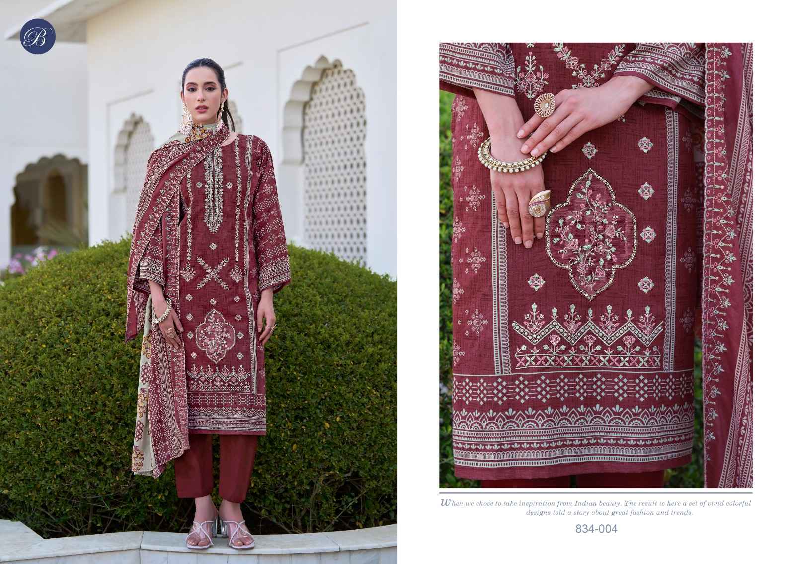 BELLIZA ZUBIYA VOL 3 PURE COTTON WITH HEAVY EMBROIDERY DRESS MATERIAL AT WHOLESALE PRICE