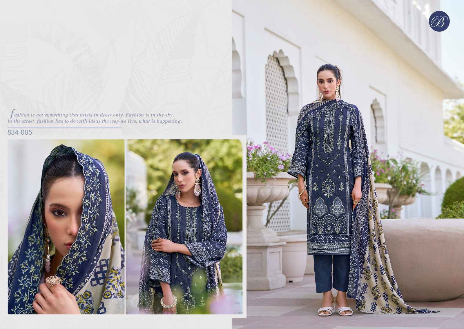 BELLIZA ZUBIYA VOL 3 PURE COTTON WITH HEAVY EMBROIDERY DRESS MATERIAL AT WHOLESALE PRICE