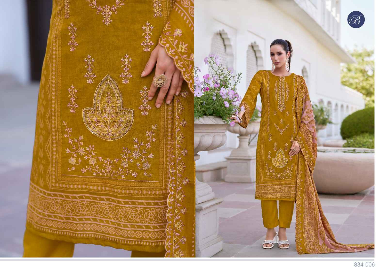 BELLIZA ZUBIYA VOL 3 PURE COTTON WITH HEAVY EMBROIDERY DRESS MATERIAL AT WHOLESALE PRICE
