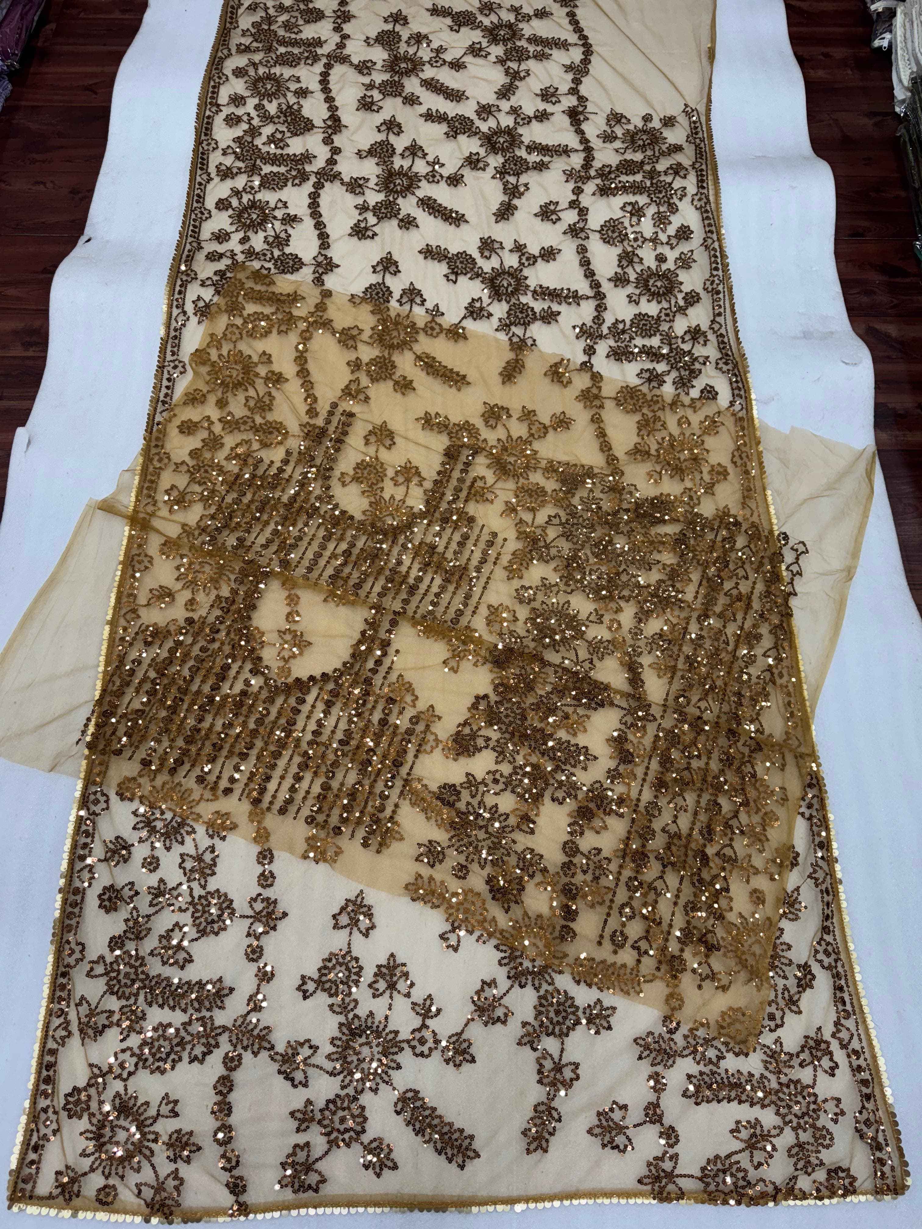 BOLLYWOOD STYLE HEAVY SEQUINS  EMBROIDERY NET SAREE AT WHOLESALE PRICE