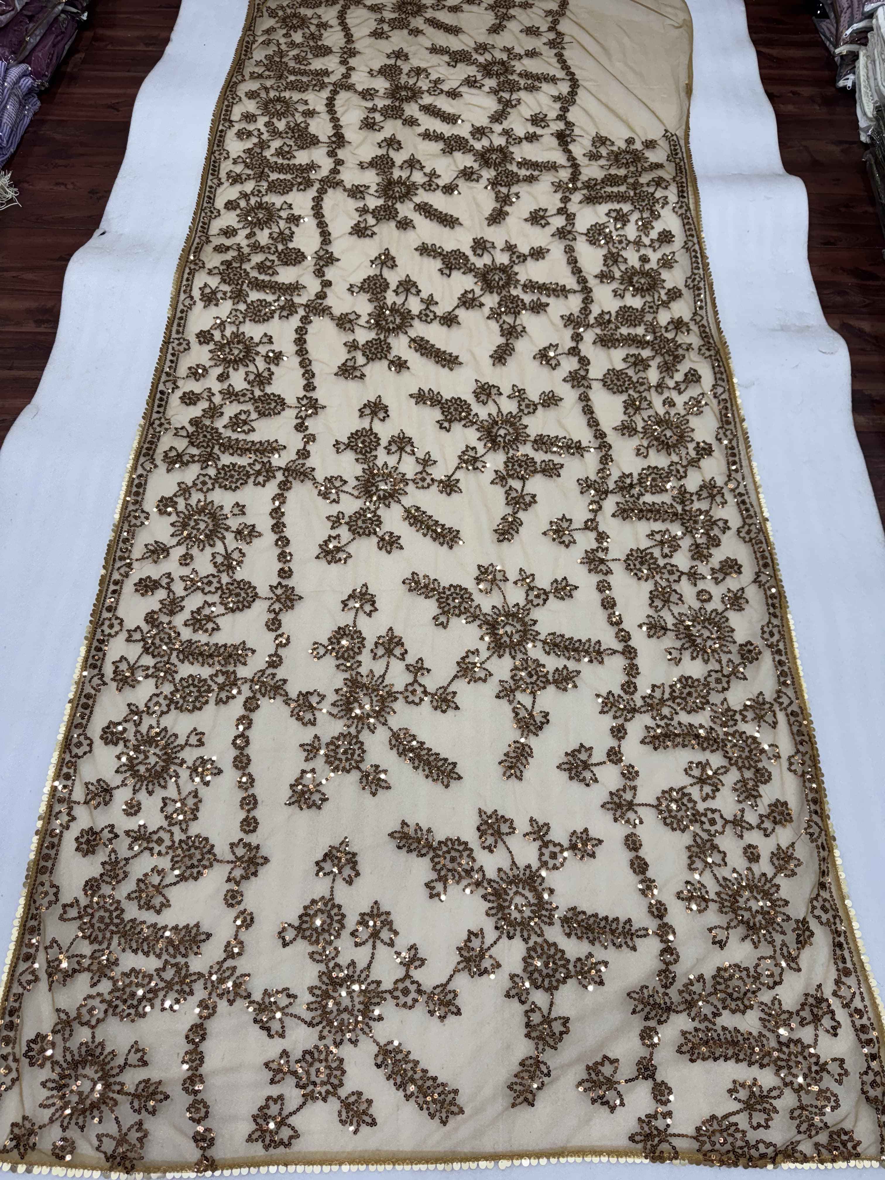 BOLLYWOOD STYLE HEAVY SEQUINS  EMBROIDERY NET SAREE AT WHOLESALE PRICE