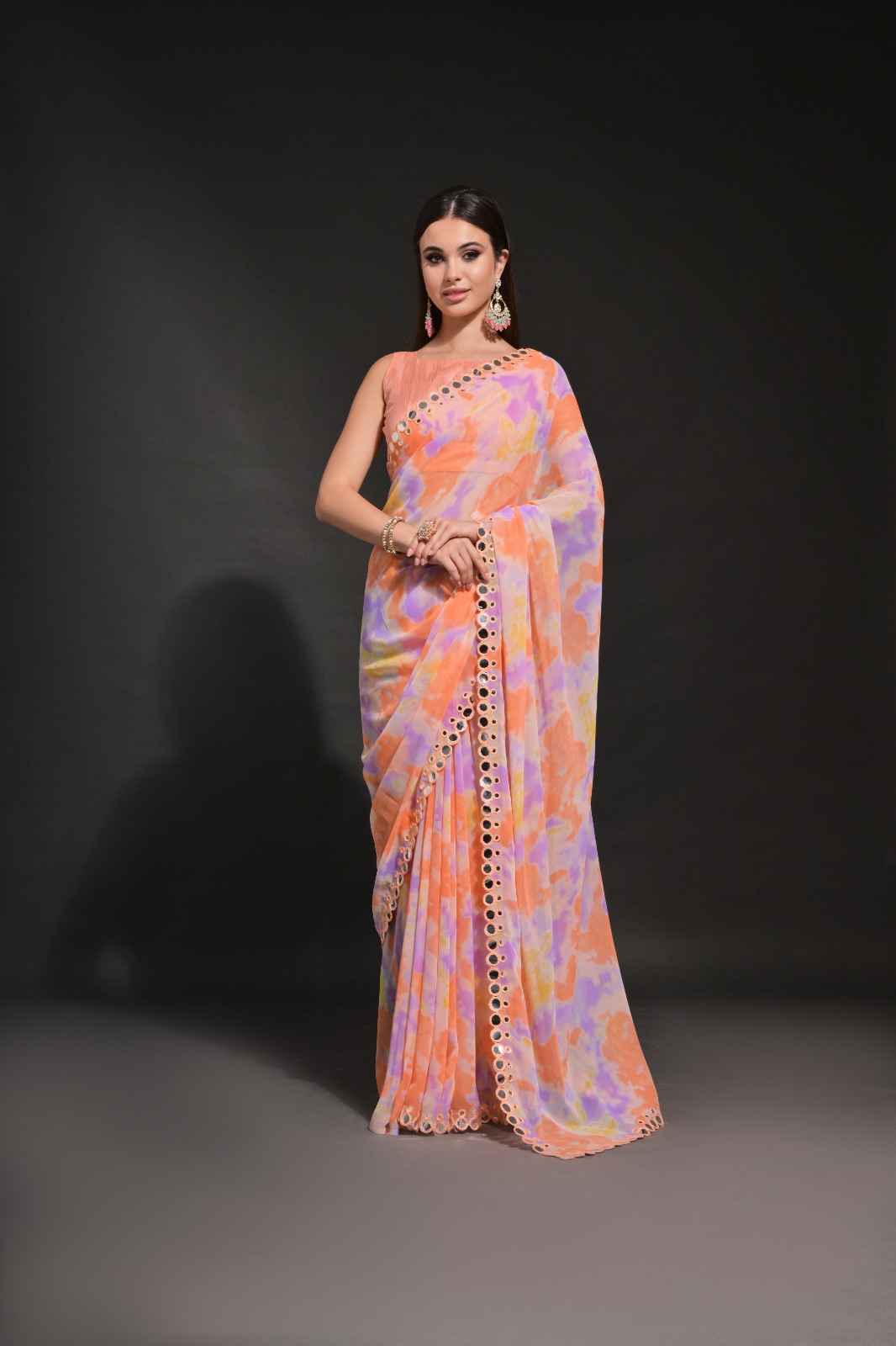 CHIFFON GEORGETTE WITH PRIZAM PRINT SAREE AT WHOLESALE PRICE