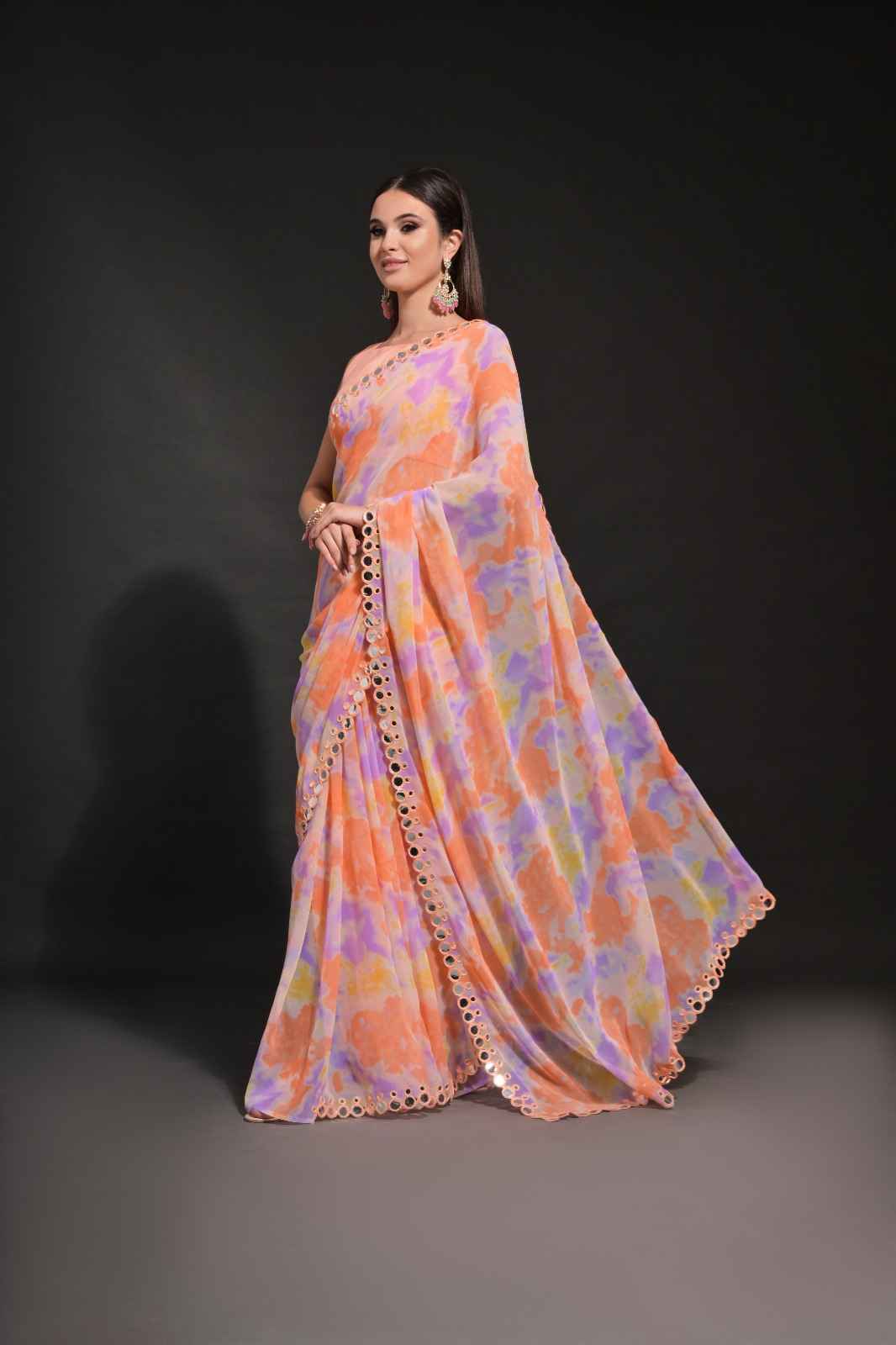 CHIFFON GEORGETTE WITH PRIZAM PRINT SAREE AT WHOLESALE PRICE