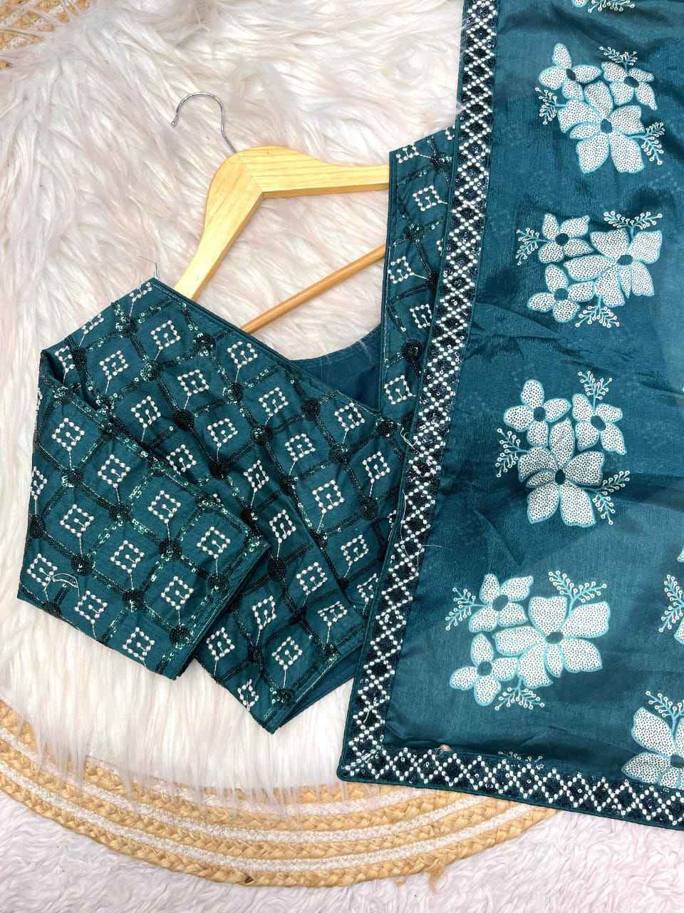 PURE CHINON SILK PRINT DESIGN SAREE WITH STICH BLOUSE AT WHOLESALE PRICE