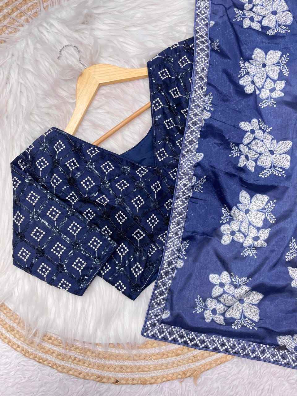 PURE CHINON SILK PRINT DESIGN SAREE WITH STICH BLOUSE AT WHOLESALE PRICE