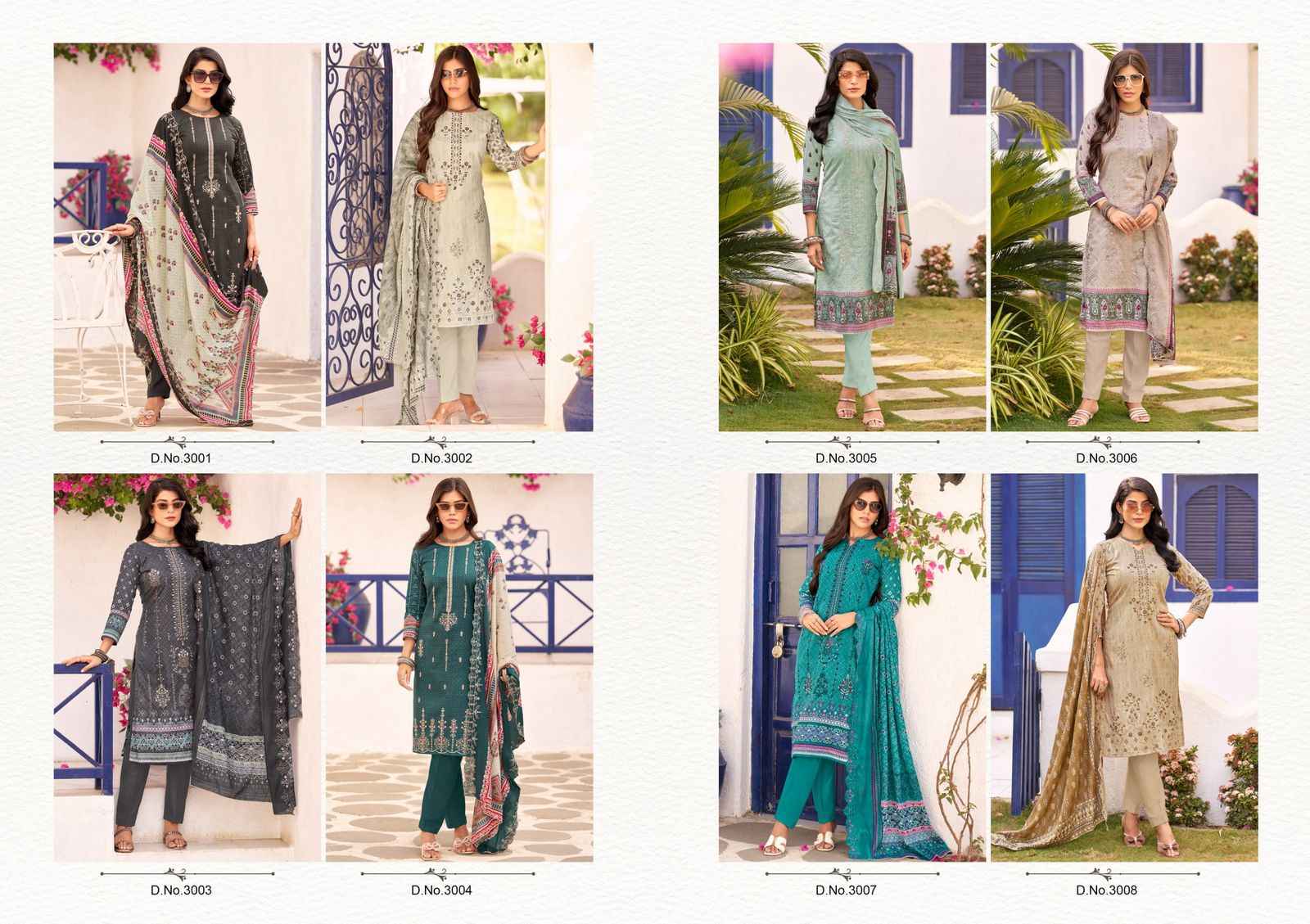 COSMOS BIN SAEED VOL -3 LAWN COTTON WITH HEAVY SELF EMBROIDERY DRESS MATERIAL AT WHOLESALE PRICE