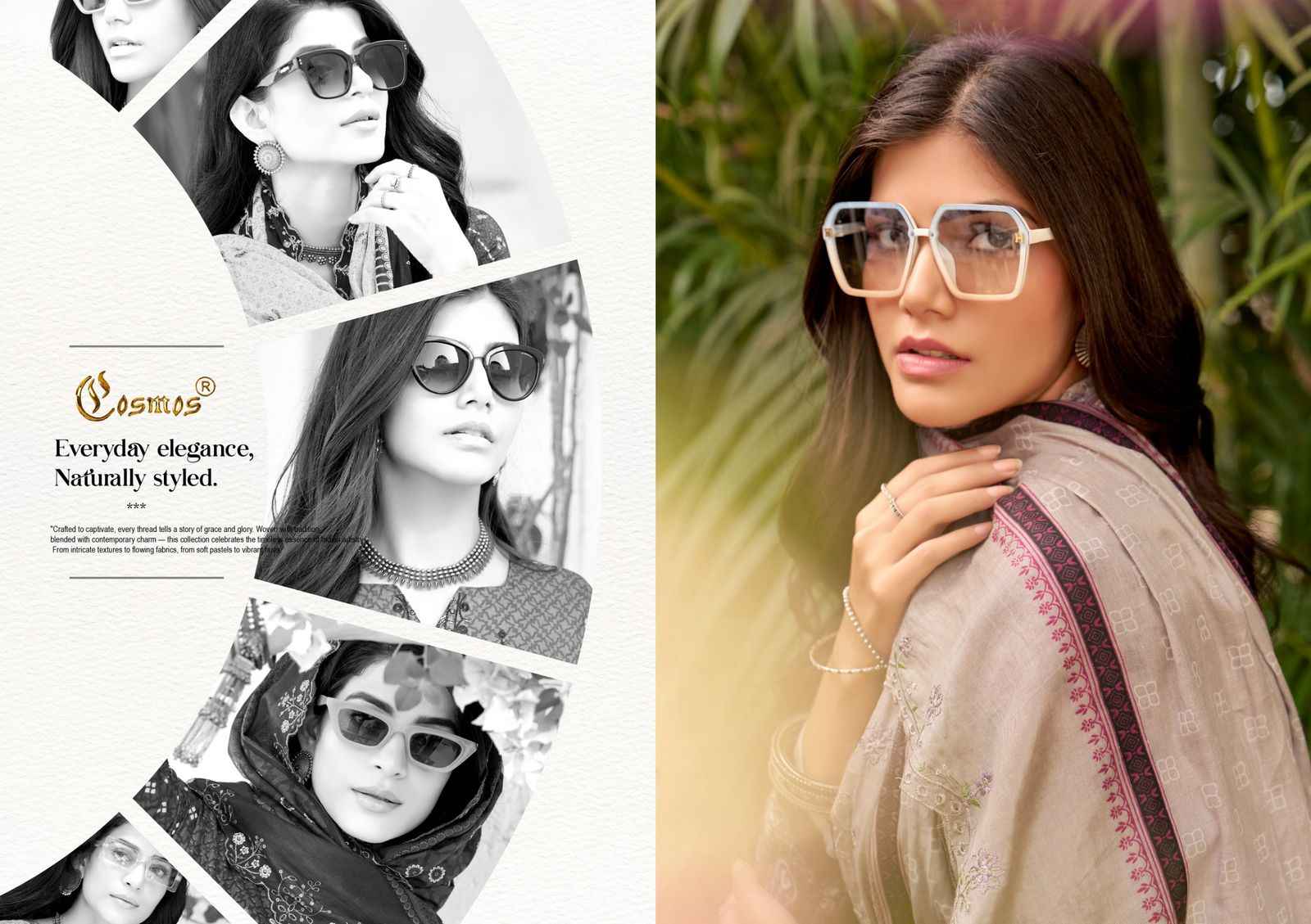 COSMOS BIN SAEED VOL -3 LAWN COTTON WITH HEAVY SELF EMBROIDERY DRESS MATERIAL AT WHOLESALE PRICE