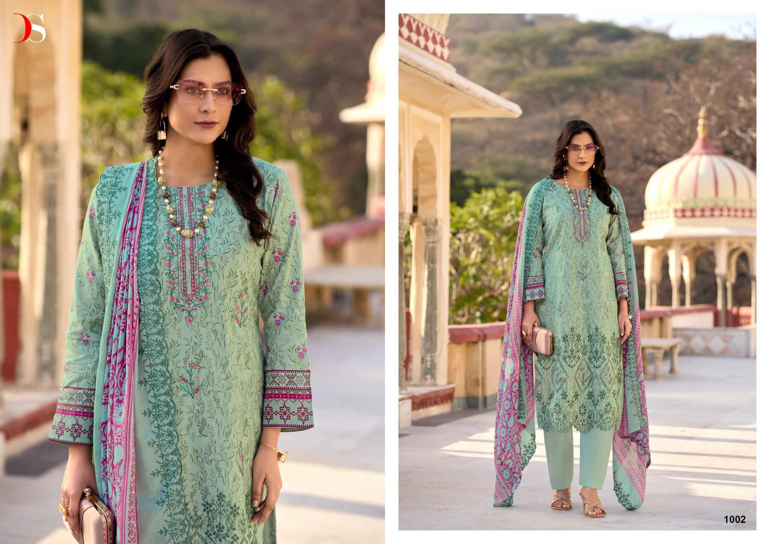 DEEPSY BIN SAEED -14 PURE COTTON WITH HEAVY  SELF EMBROIDERY DRESS MATERIAL AT WHOLESALE PRICE