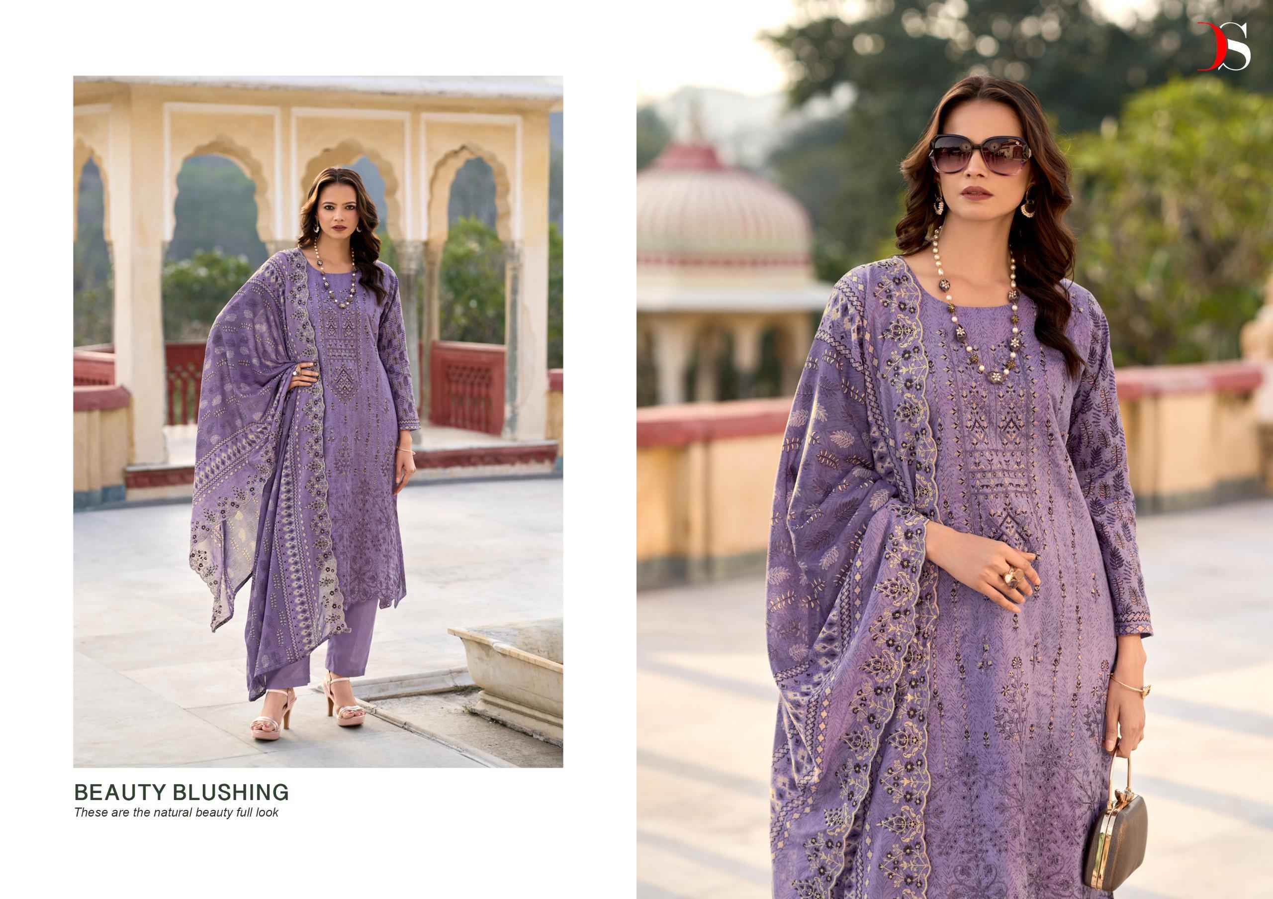 DEEPSY BIN SAEED -14 PURE COTTON WITH HEAVY  SELF EMBROIDERY DRESS MATERIAL AT WHOLESALE PRICE