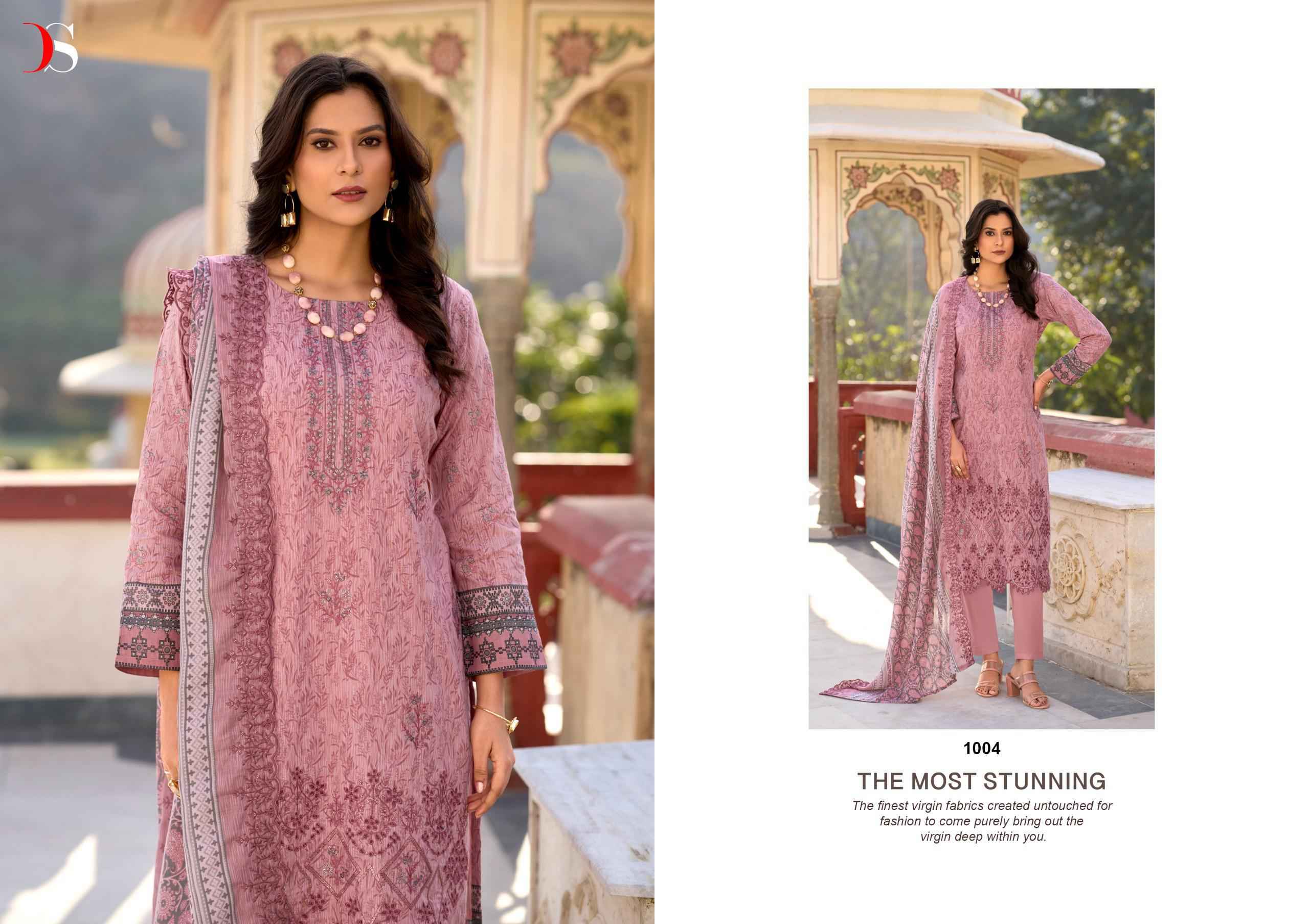 DEEPSY BIN SAEED -14 PURE COTTON WITH HEAVY  SELF EMBROIDERY DRESS MATERIAL AT WHOLESALE PRICE