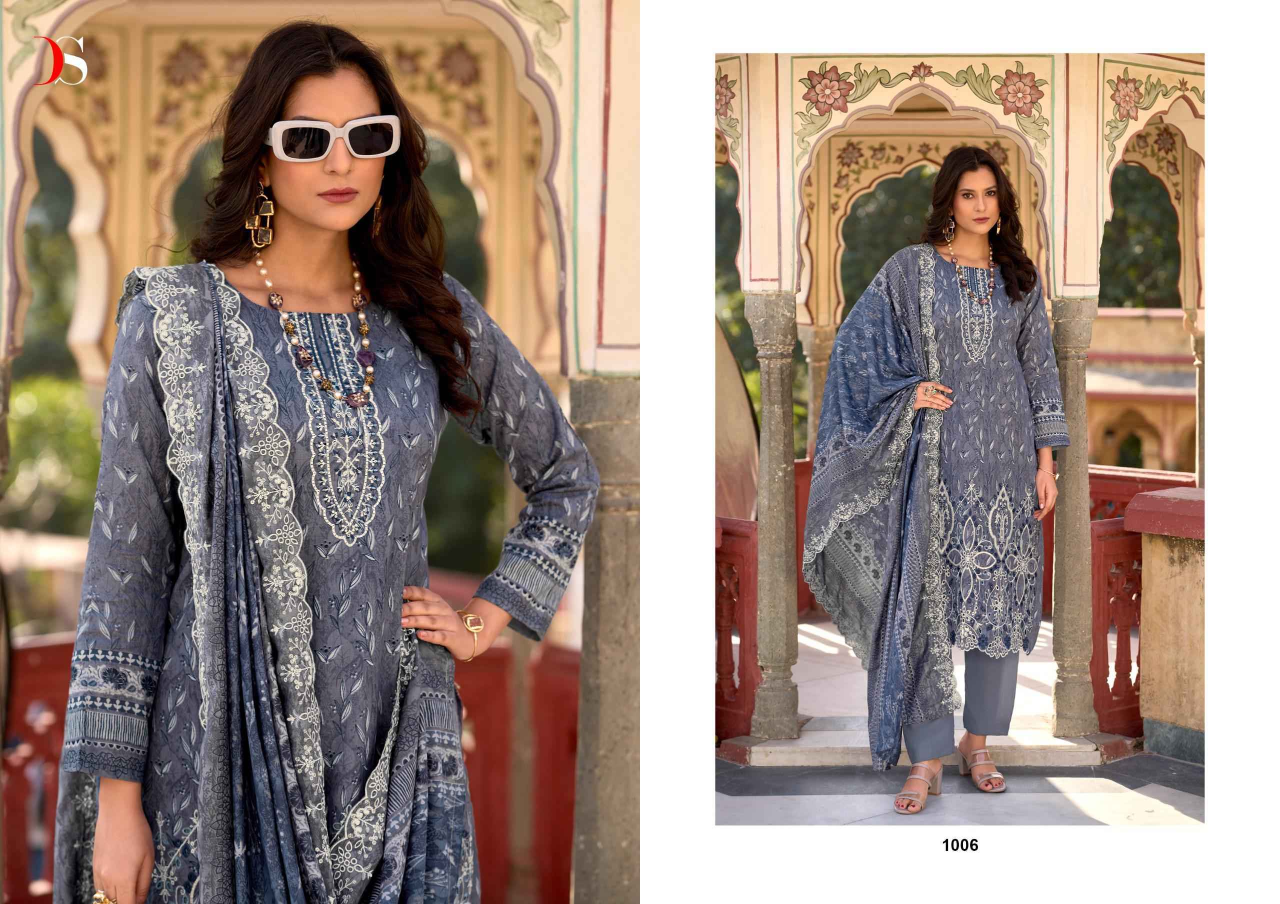 DEEPSY BIN SAEED -14 PURE COTTON WITH HEAVY  SELF EMBROIDERY DRESS MATERIAL AT WHOLESALE PRICE
