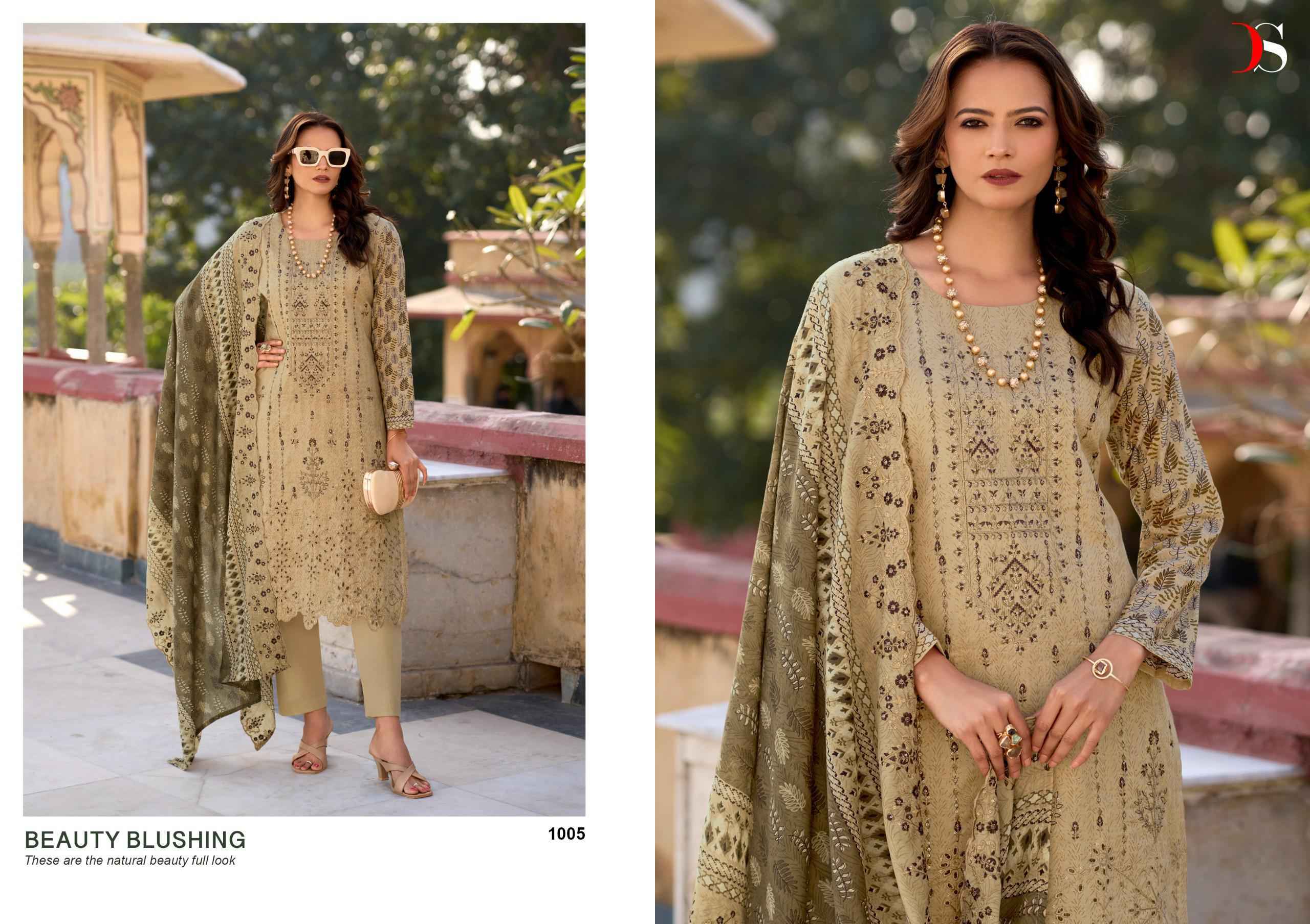 DEEPSY BIN SAEED -14 PURE COTTON WITH HEAVY  SELF EMBROIDERY DRESS MATERIAL AT WHOLESALE PRICE