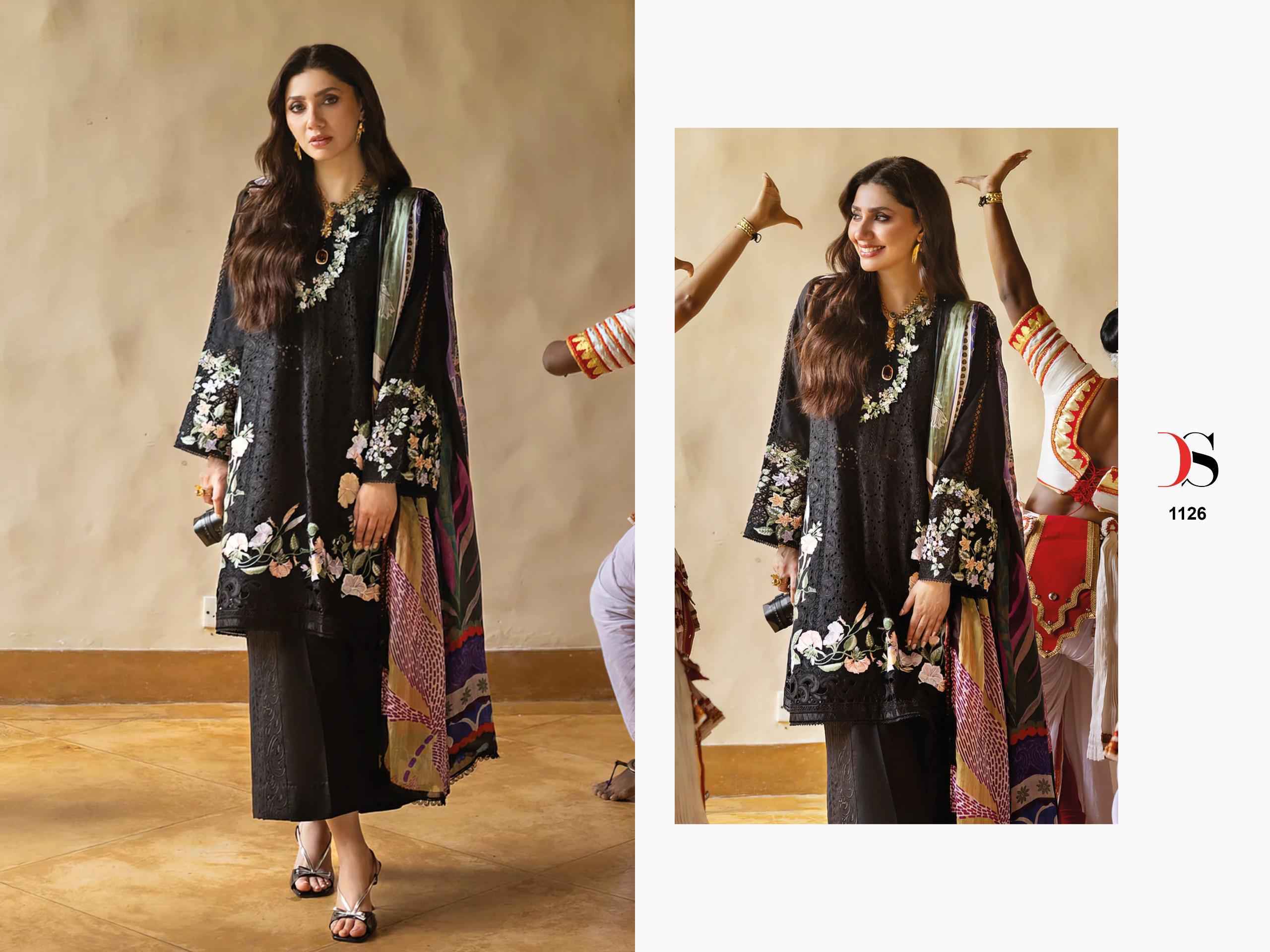 DEEPSY MUSHQ-25 PURE COTTON WITH HEAVY SELF EMBROIDERY DRES MATERIAL AT WHOLESALE PRICE