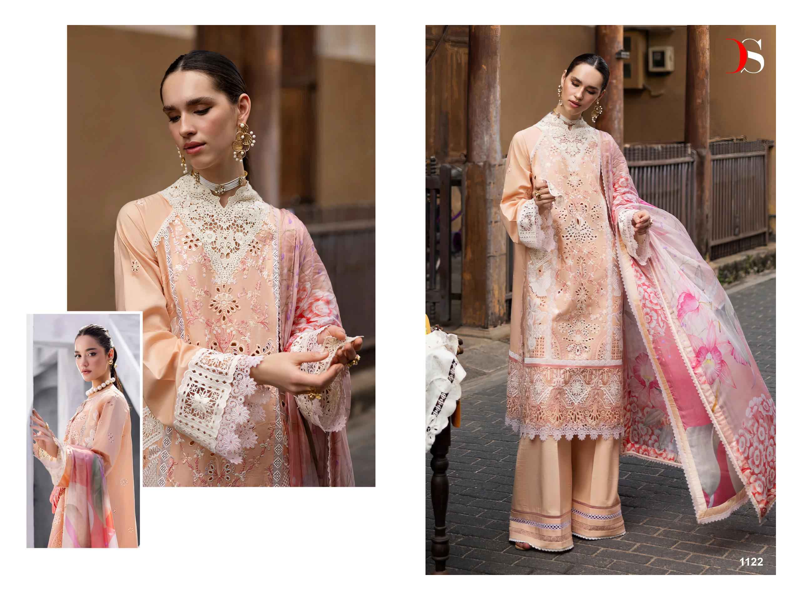 DEEPSY MUSHQ-25 PURE COTTON WITH HEAVY SELF EMBROIDERY DRES MATERIAL AT WHOLESALE PRICE