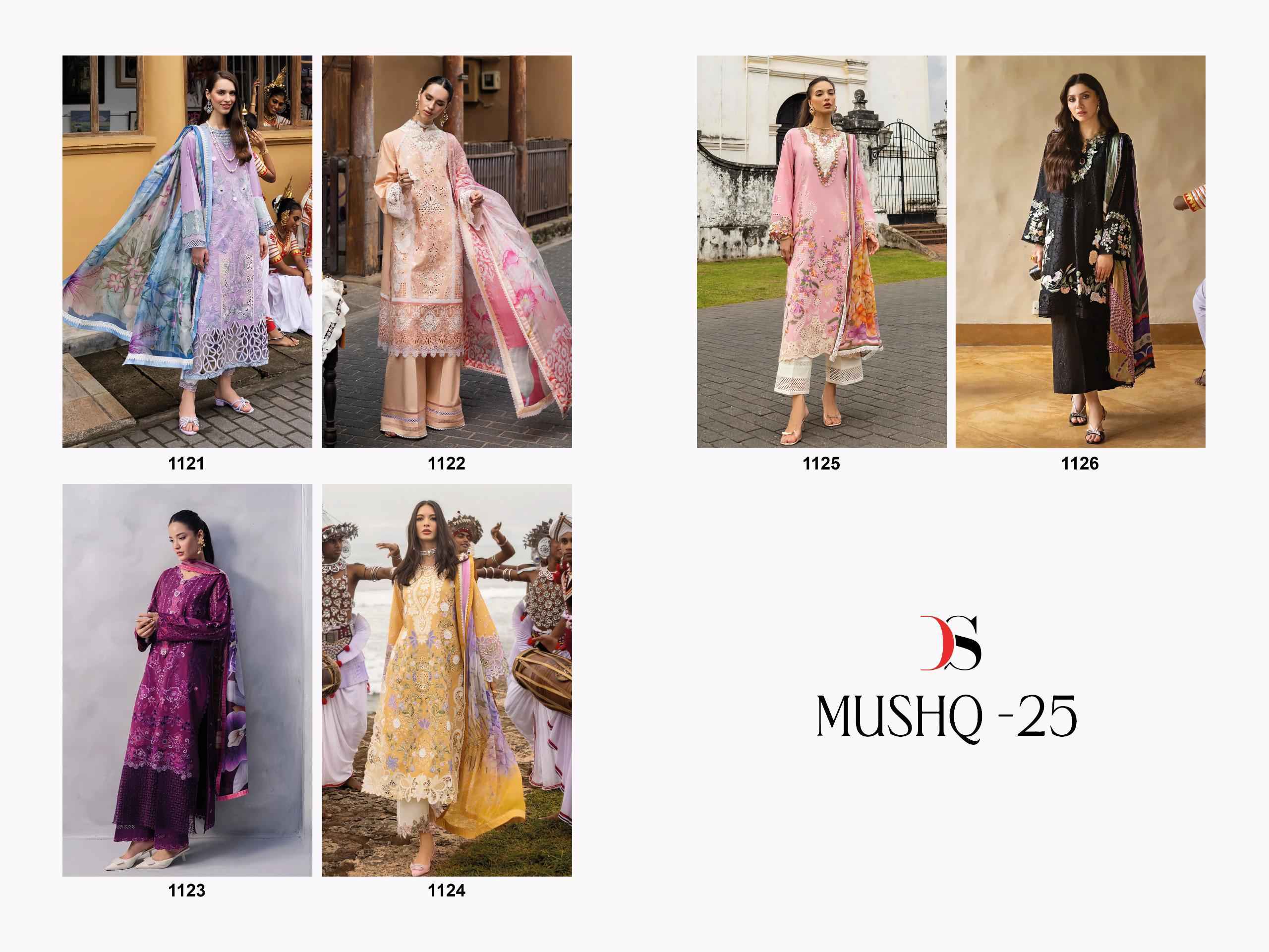 DEEPSY MUSHQ-25 PURE COTTON WITH HEAVY SELF EMBROIDERY DRES MATERIAL AT WHOLESALE PRICE