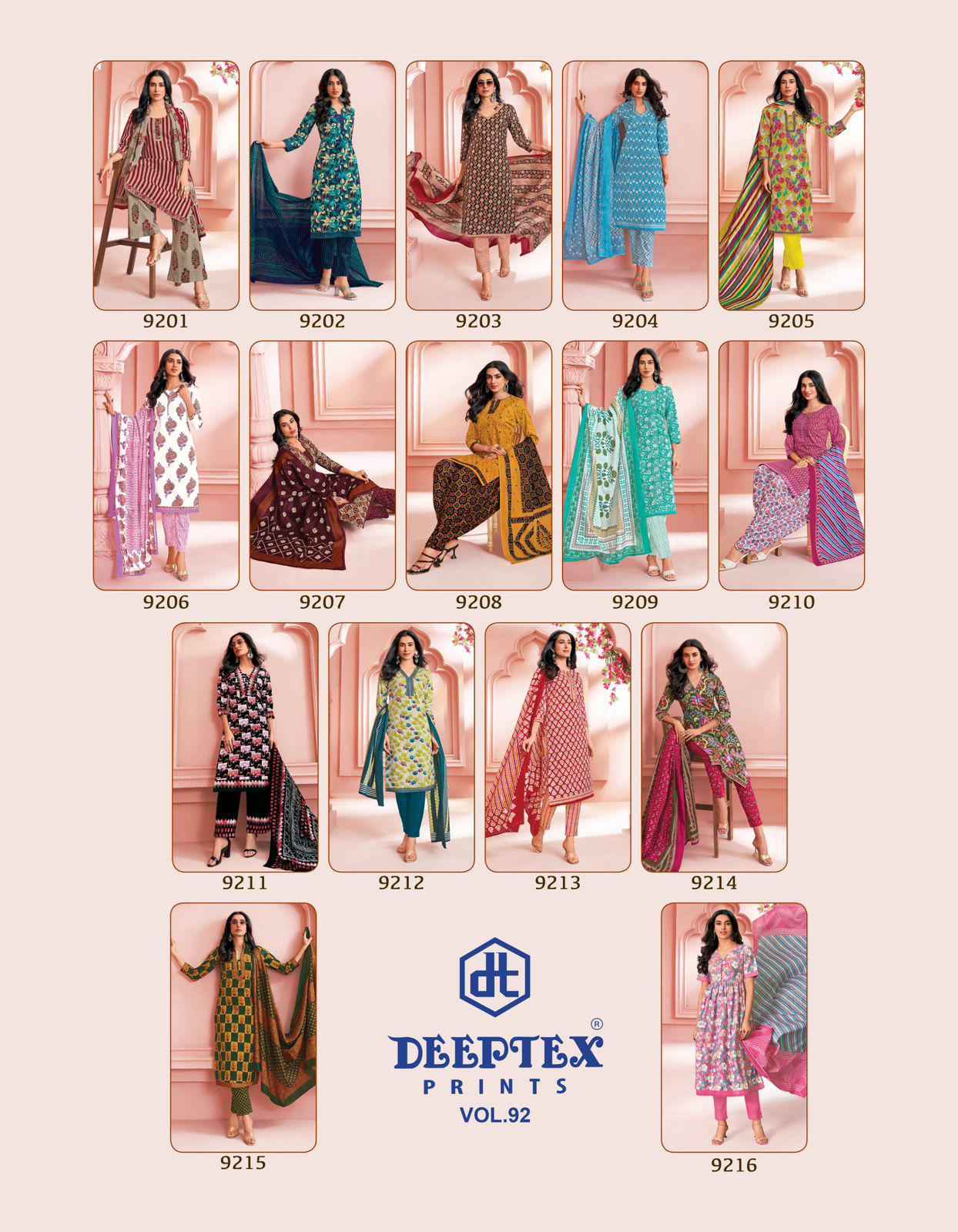 DEEPTEX MISS INDIA VOL-92 PURE COTTON DRESS MATERIAL AT WHOLESALE PRICE