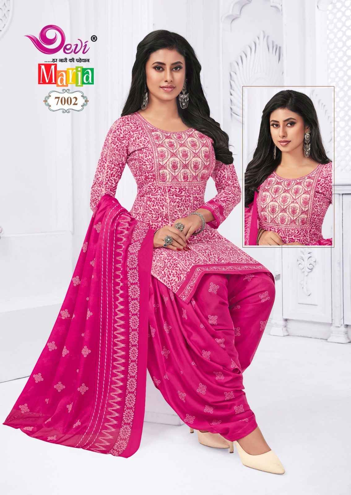 DEVI MARIA VOL-7 HEAVY INDO COTTON PRINTED EMBROIDERY DRESS AT WHOLESALE PRICE