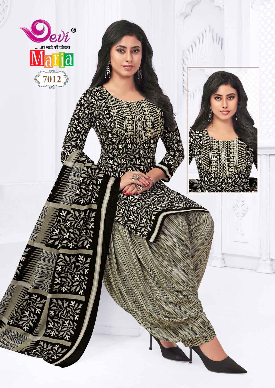 DEVI MARIA VOL-7 HEAVY INDO COTTON PRINTED EMBROIDERY DRESS AT WHOLESALE PRICE